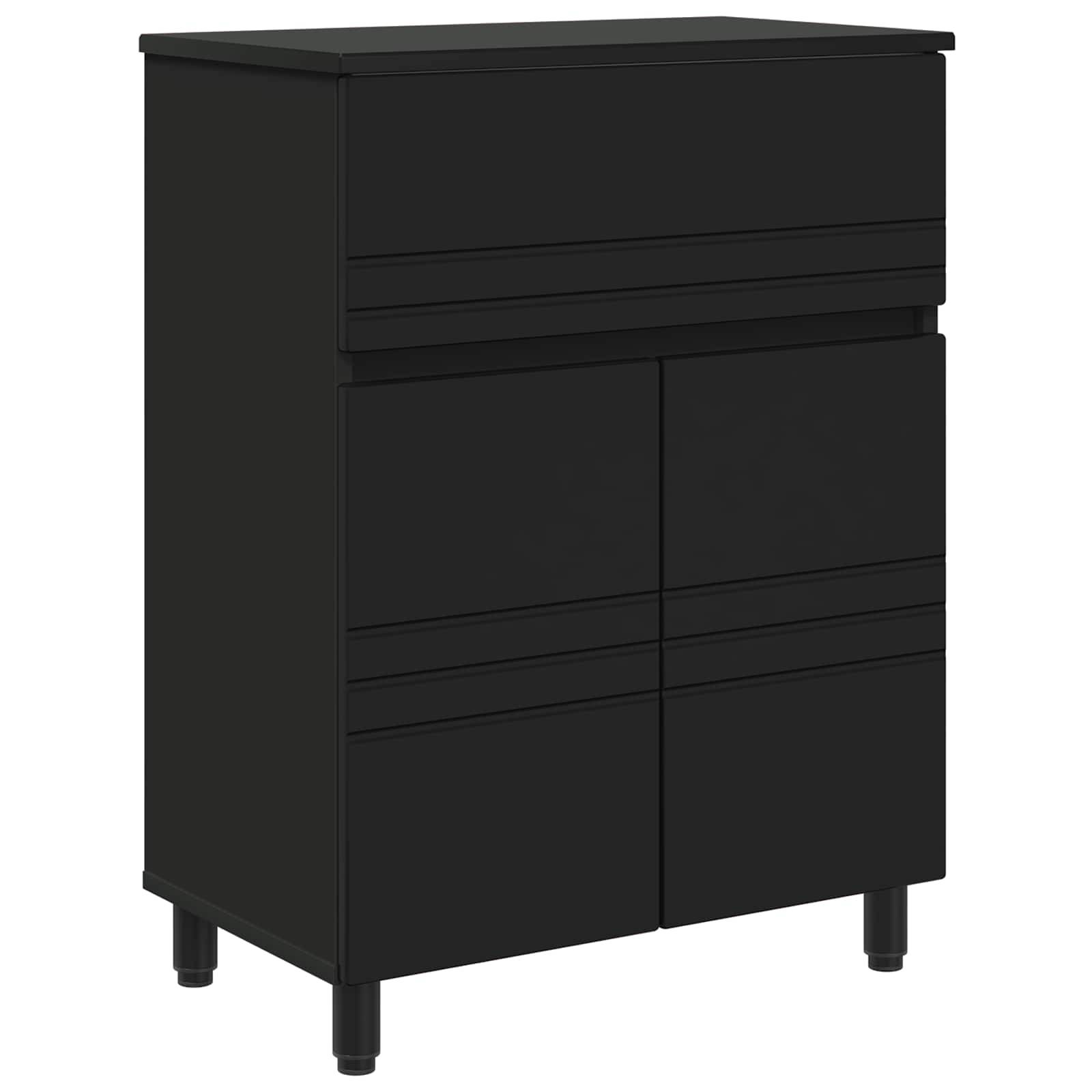 vidaXL Waschtisch Schwarz 60 x 35 x 80 cm Holzwerkstoff