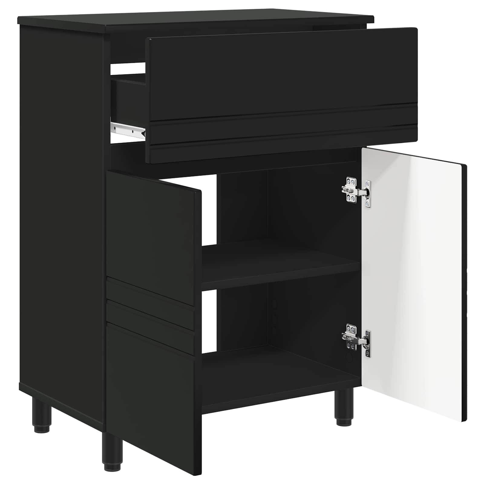 vidaXL Waschtisch Schwarz 60 x 35 x 80 cm Holzwerkstoff