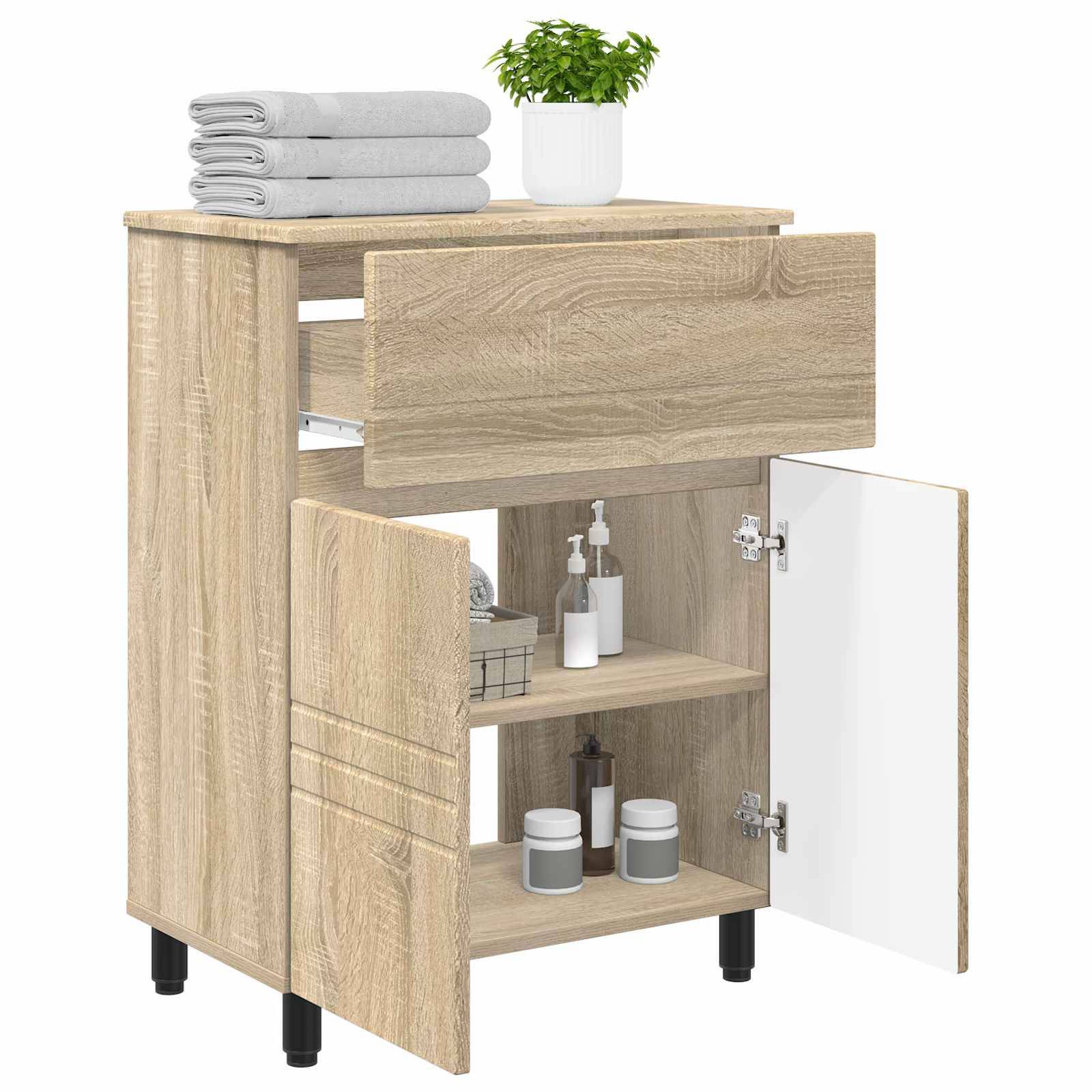 vidaXL Waschtisch Sonoma-Eiche 60 x 35 x 80 cm Holzwerkstoff