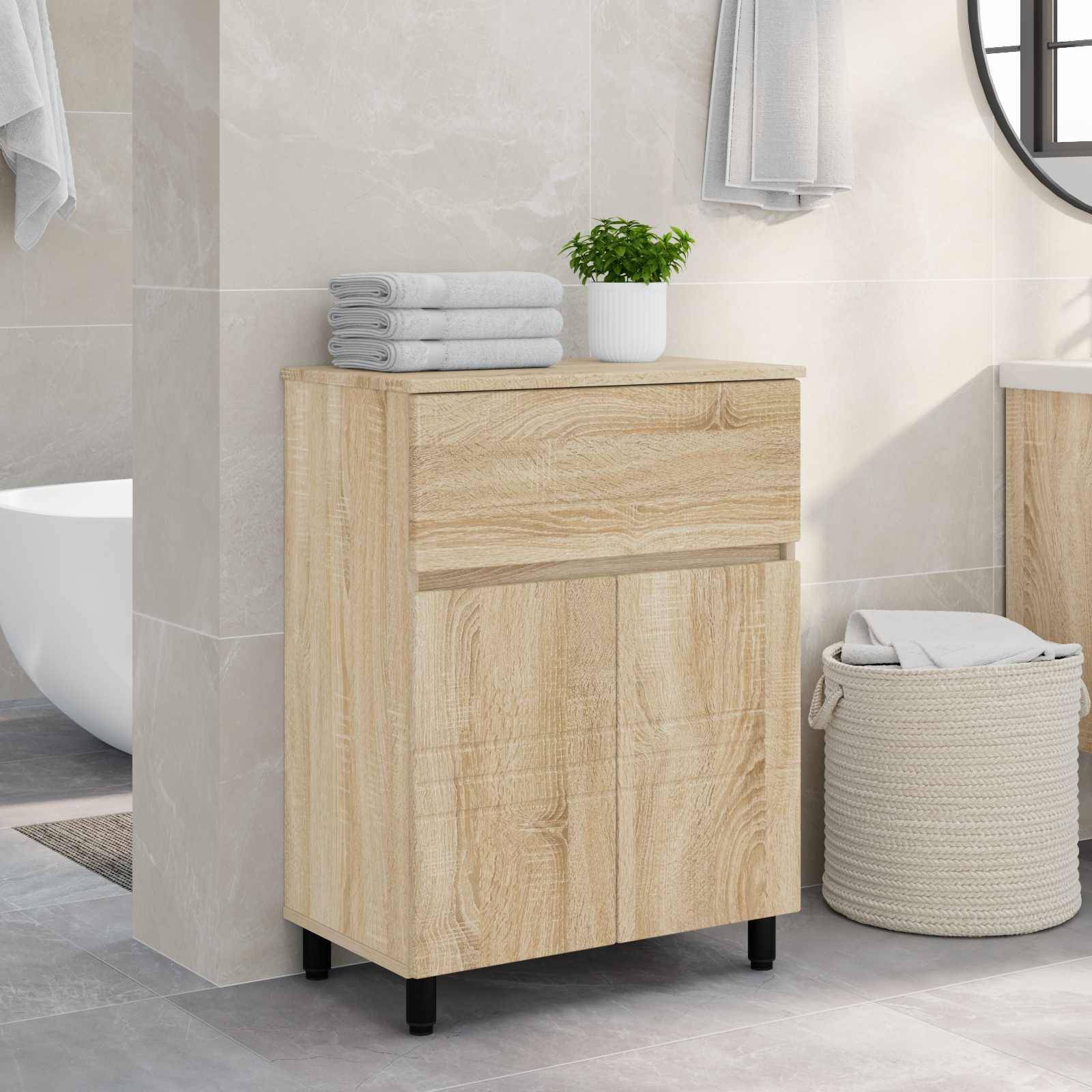vidaXL Waschtisch Sonoma-Eiche 60 x 35 x 80 cm Holzwerkstoff