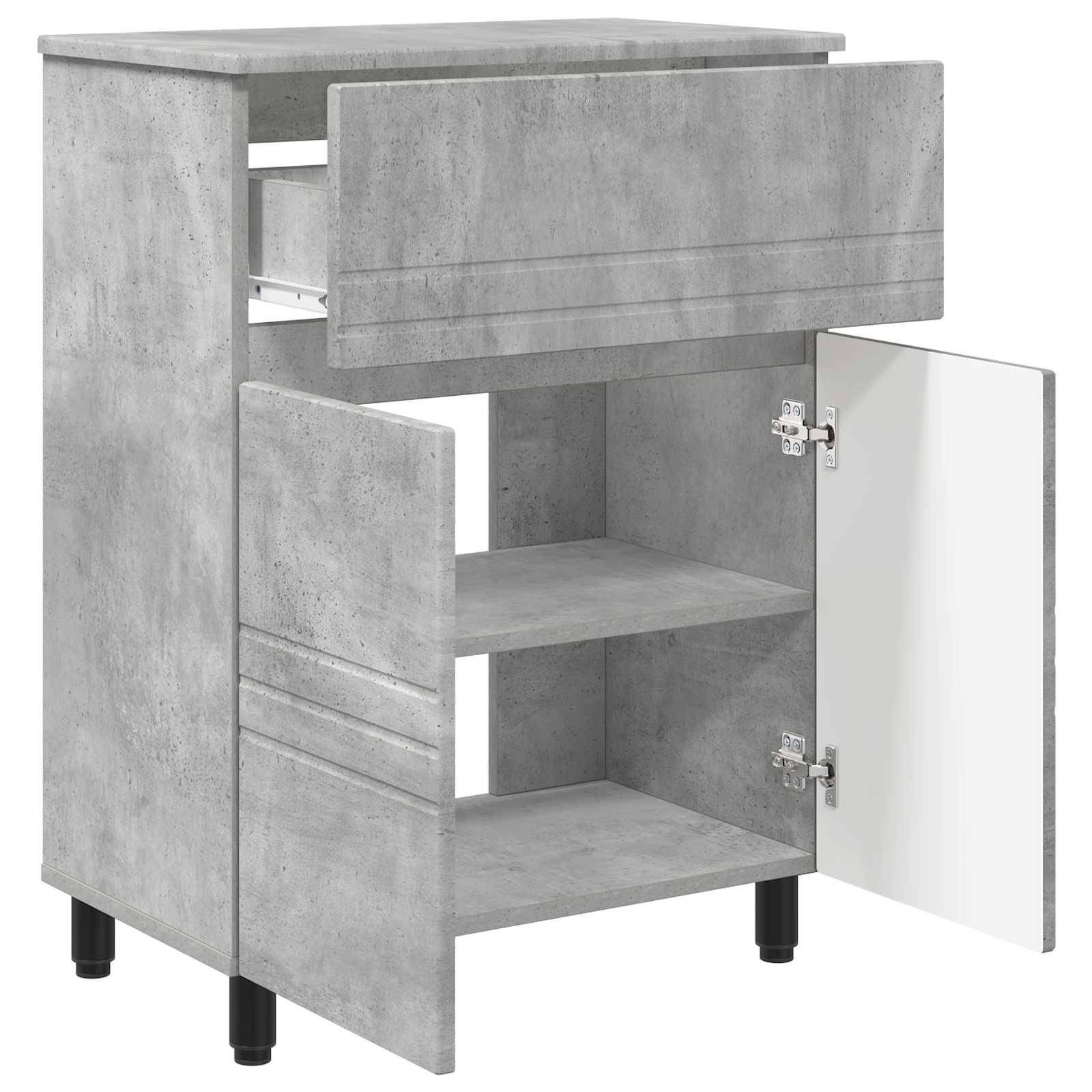vidaXL Waschtisch Betongrau 60 x 35 x 80 cm Holzwerkstoff