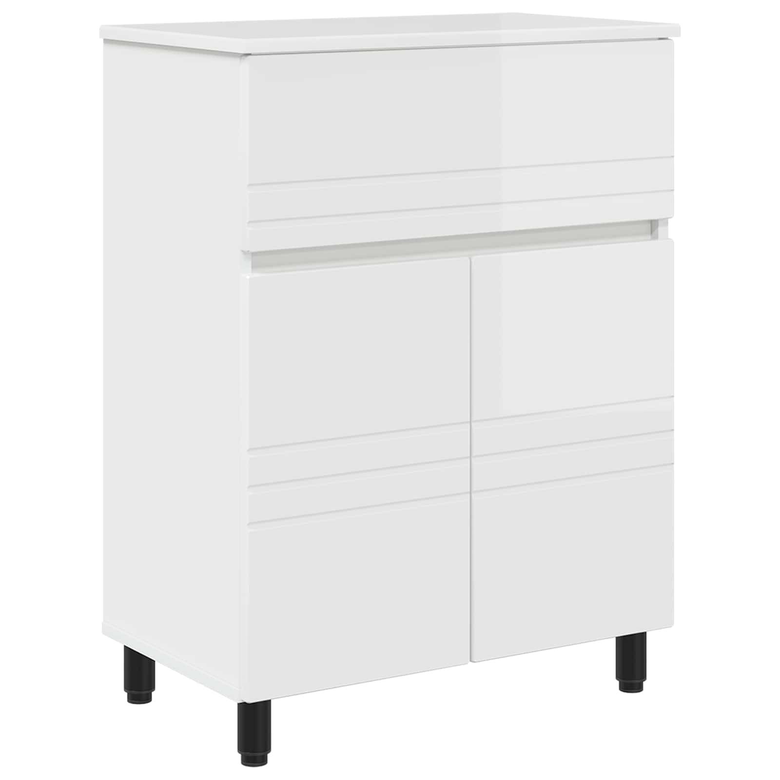 vidaXL Waschtisch Hochglanz Weiß 60 x 35 x 80 cm Holzwerkstoff