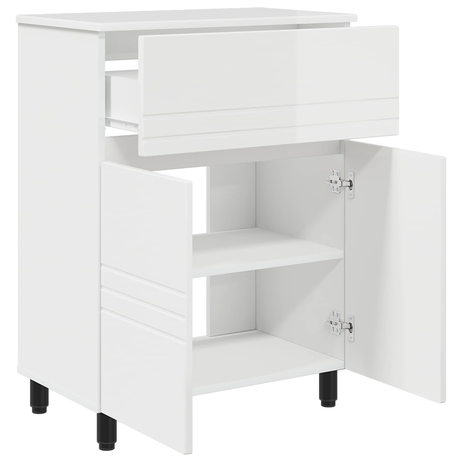 vidaXL Waschtisch Hochglanz Weiß 60 x 35 x 80 cm Holzwerkstoff