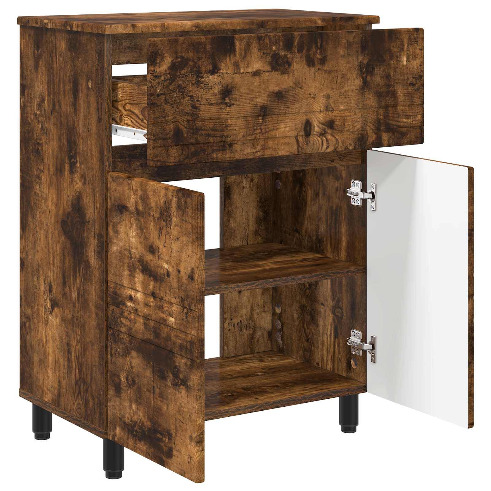 vidaXL Waschtisch Geräucherte Eiche 60 x 35 x 80 cm Holzwerkstoff