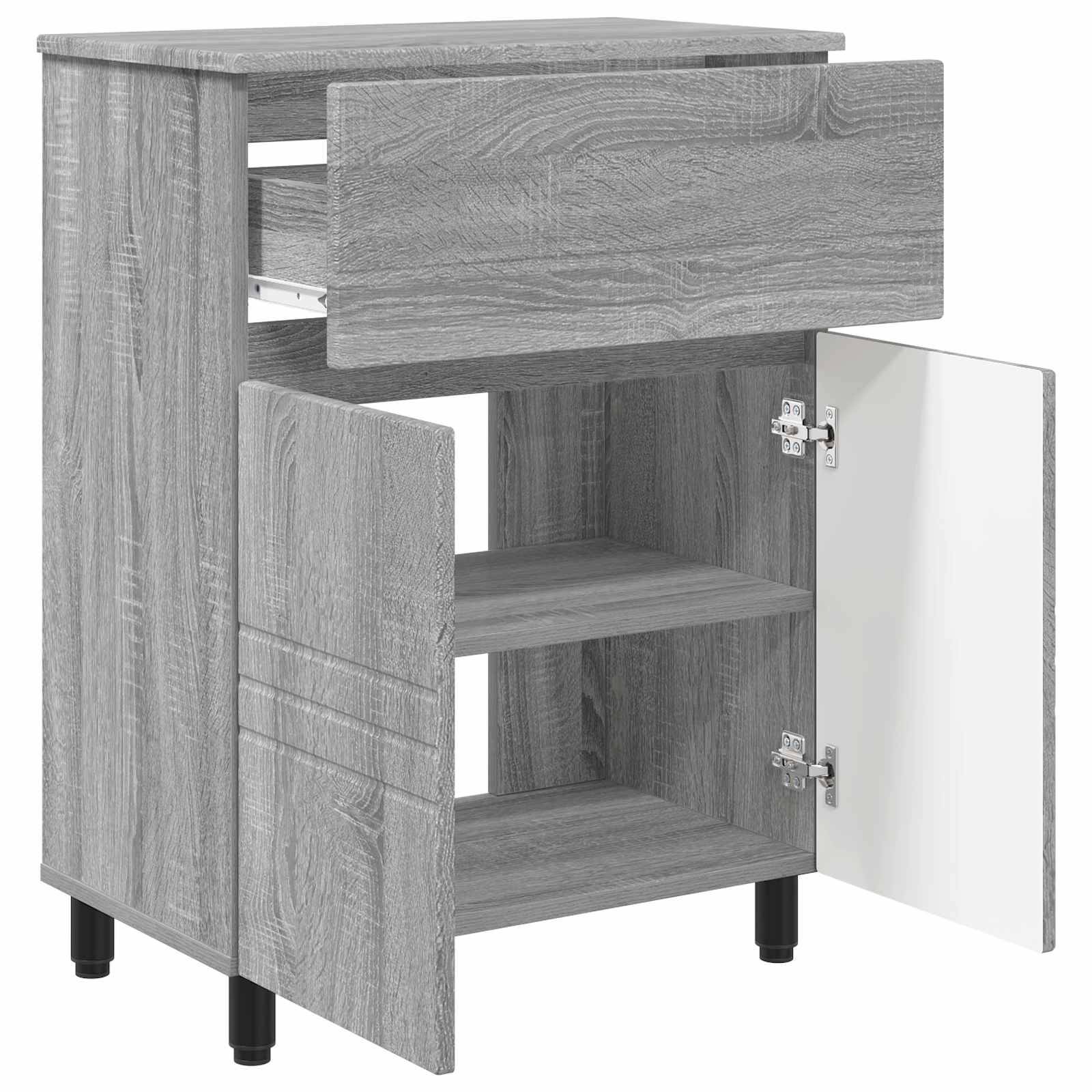 vidaXL Waschtisch Grau Sonoma 60 x 35 x 80 cm Holzwerkstoff