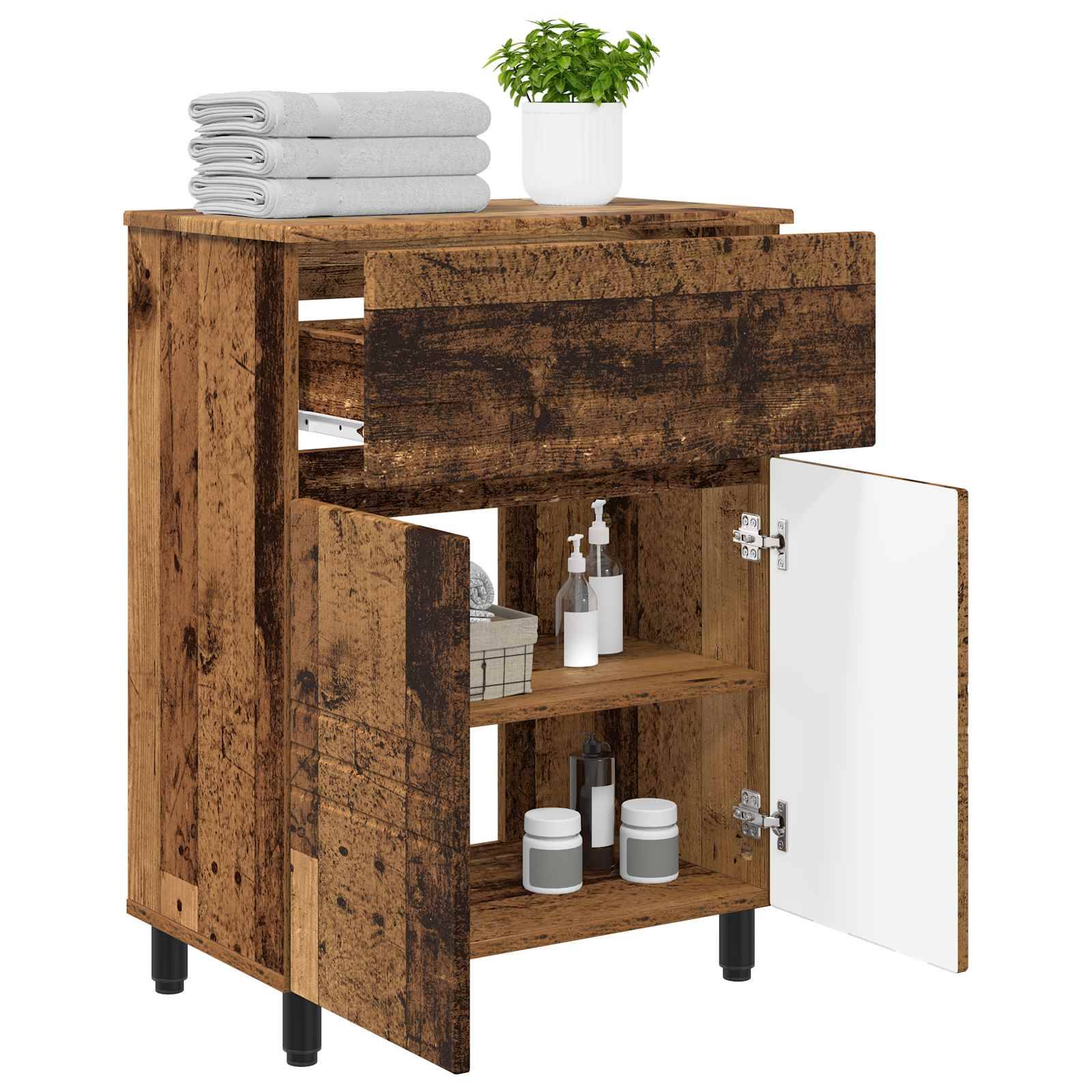 vidaXL Waschtisch Altholz 60 x 35 x 80 cm Holzwerkstoff