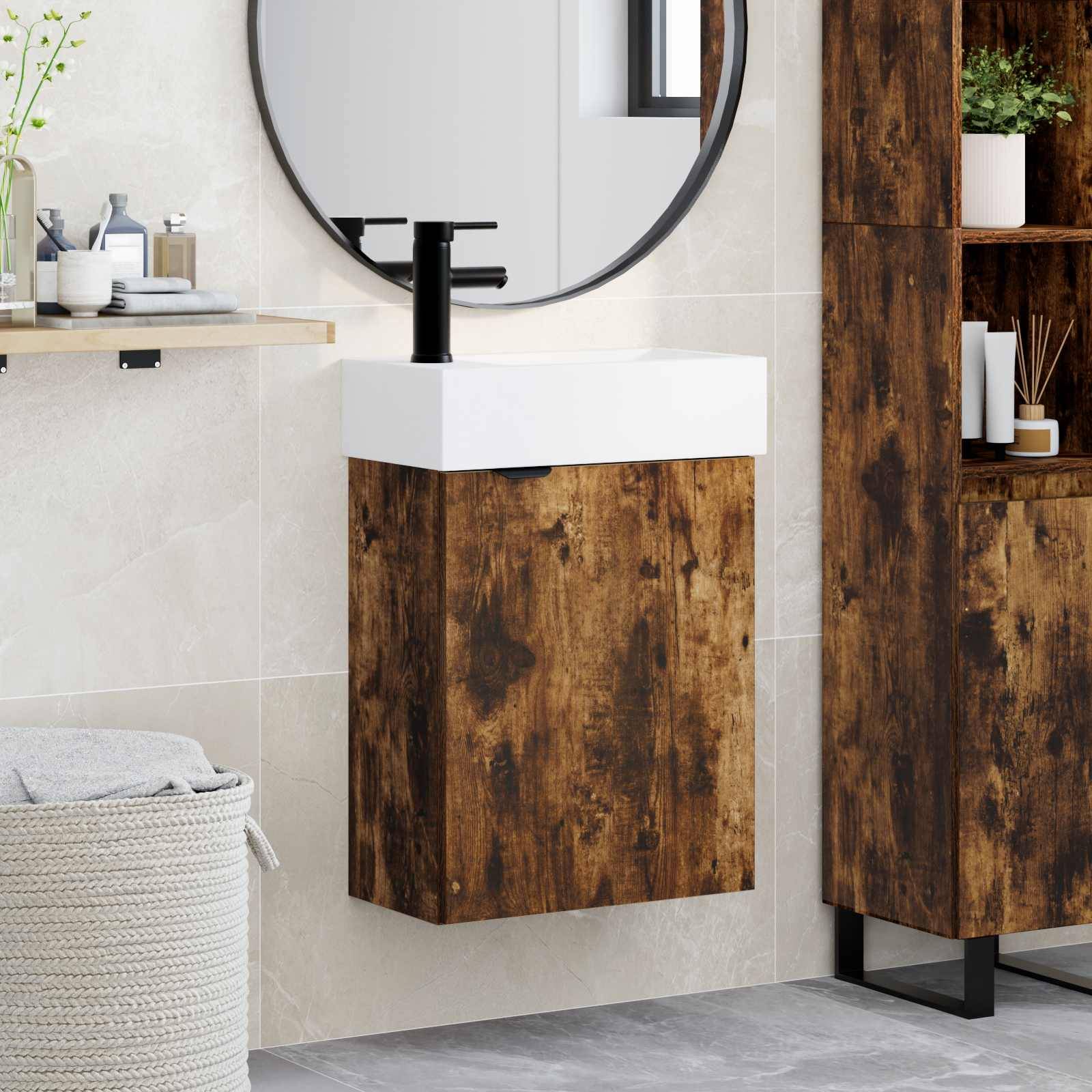 vidaXL Badezimmer Waschtischunterschrank mit Wasserhahn