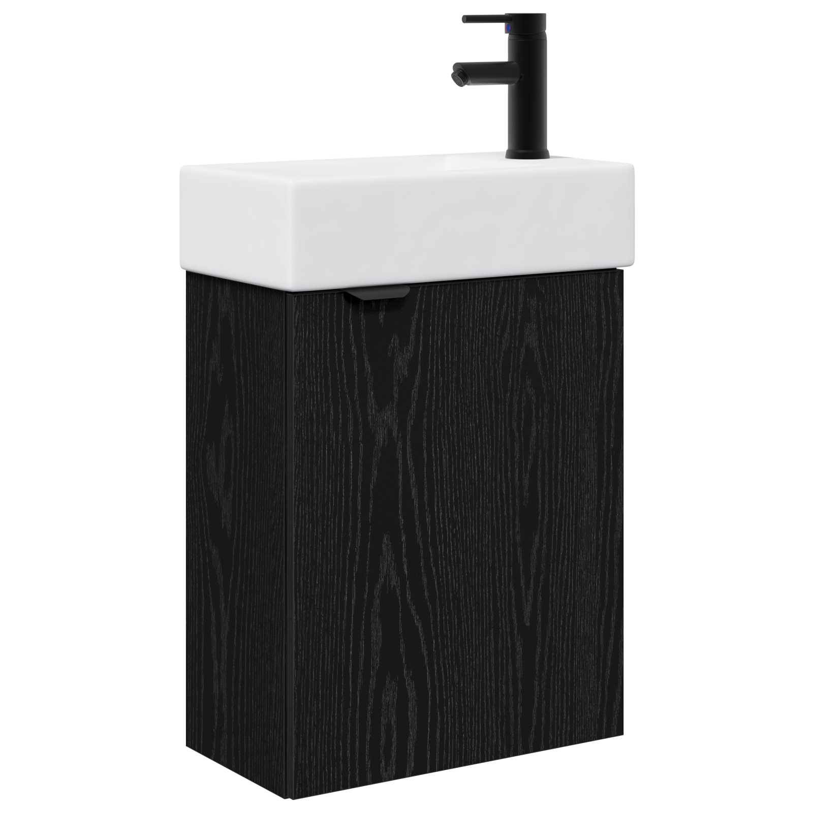 vidaXL Badezimmer Waschtischunterschrank mit Wasserhahn Schwarze Eiche