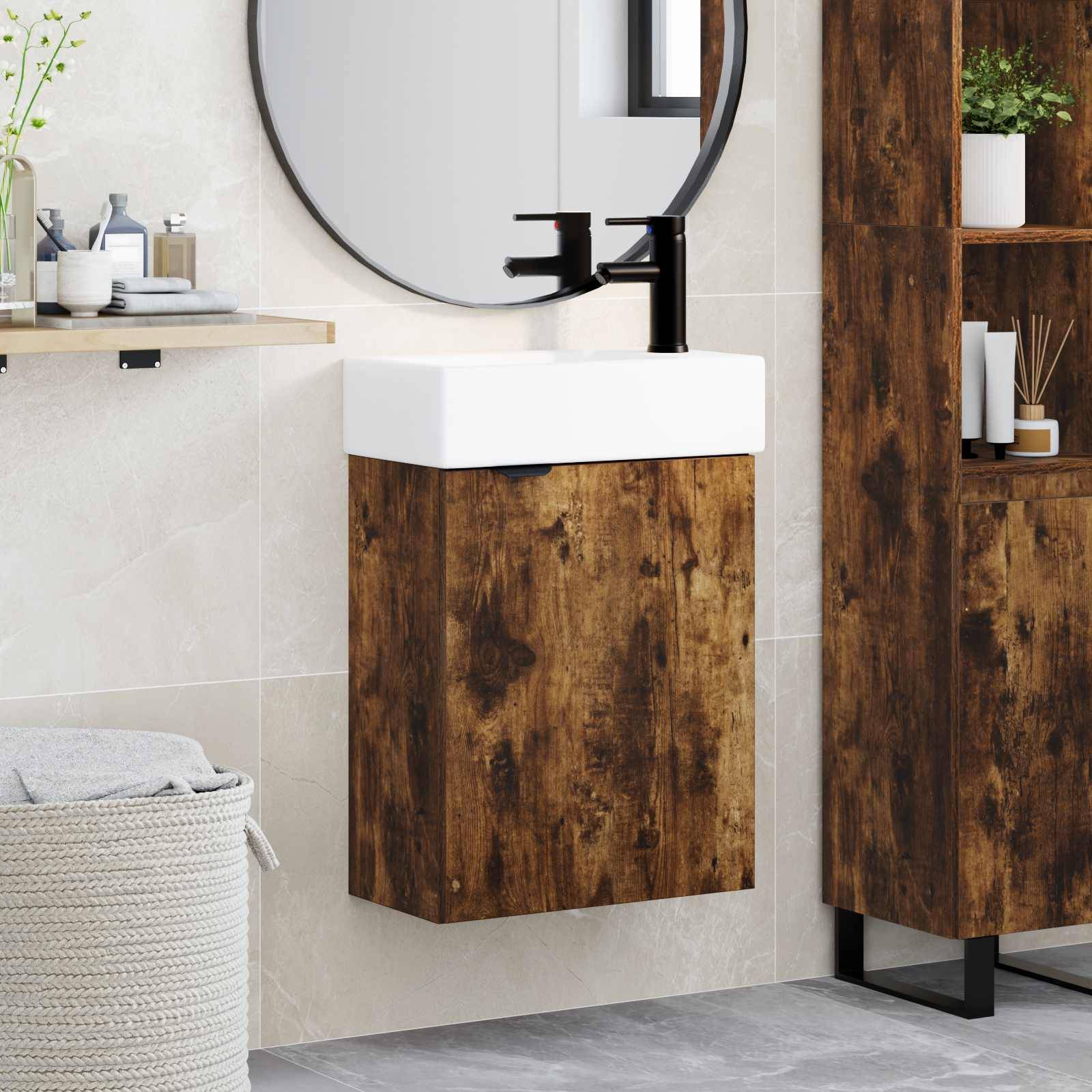 vidaXL Badezimmer Waschtischunterschrank mit Wasserhahn