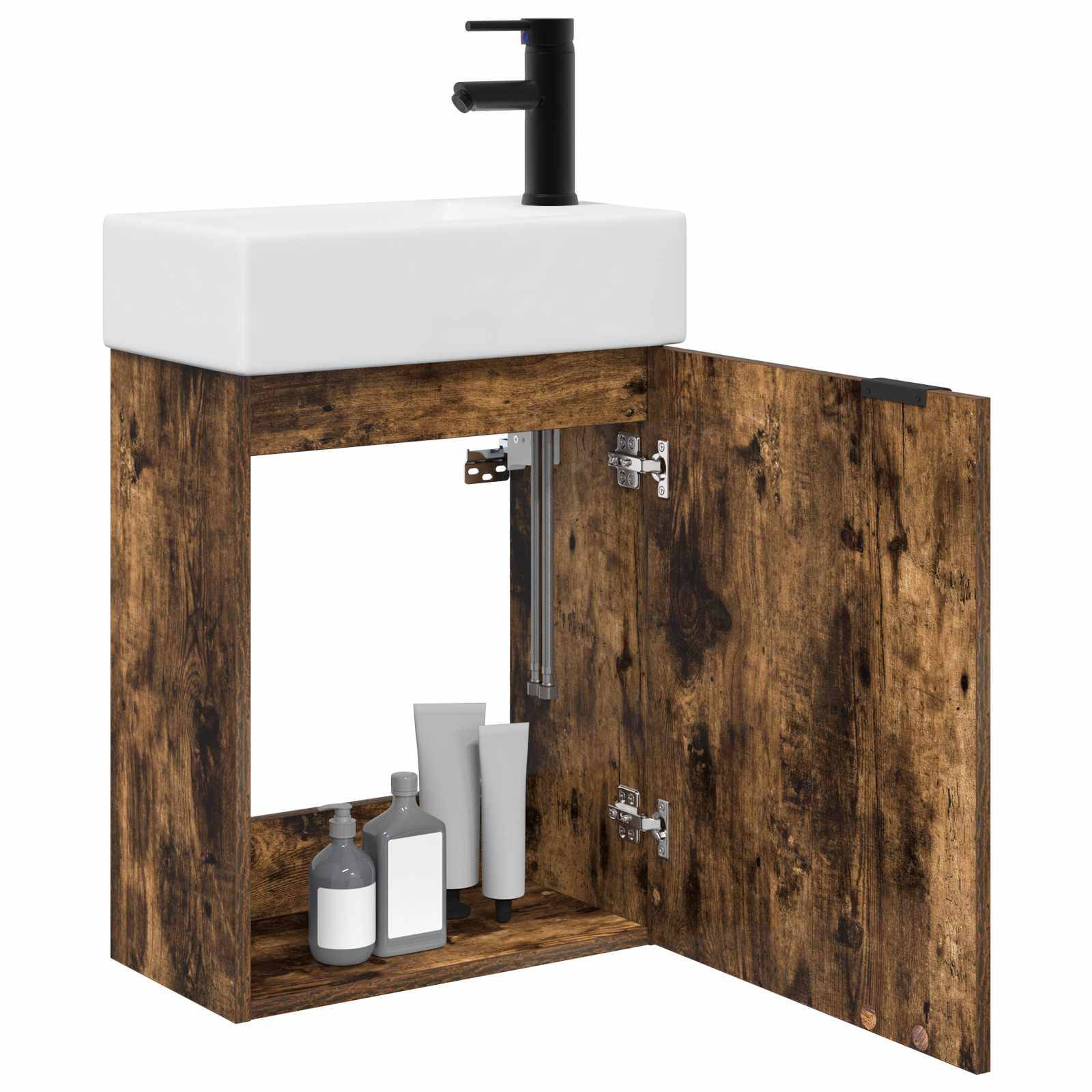 vidaXL Badezimmer Waschtischunterschrank mit Wasserhahn