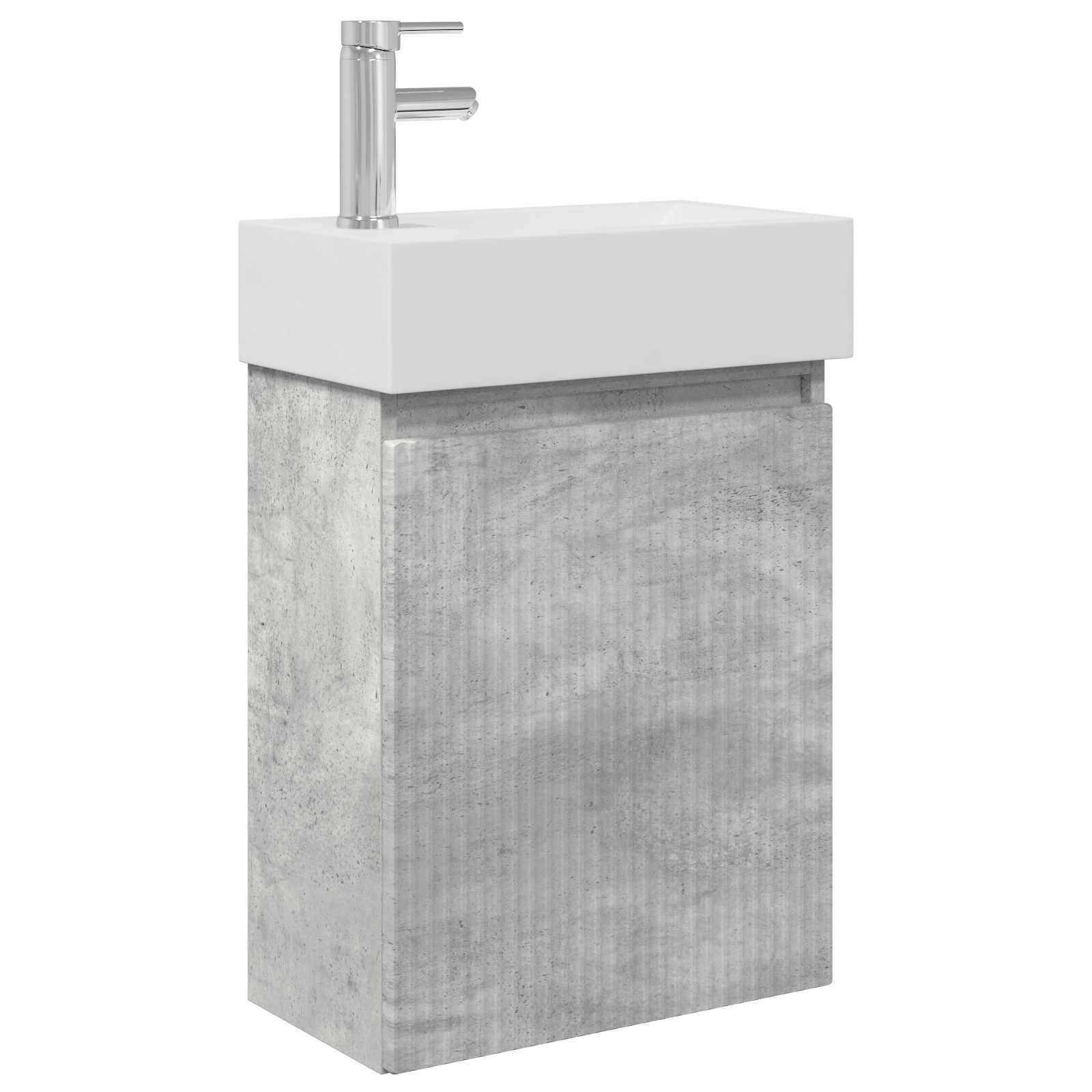vidaXL Badezimmer Waschtischunterschrank mit Wasserhahn Betongrau