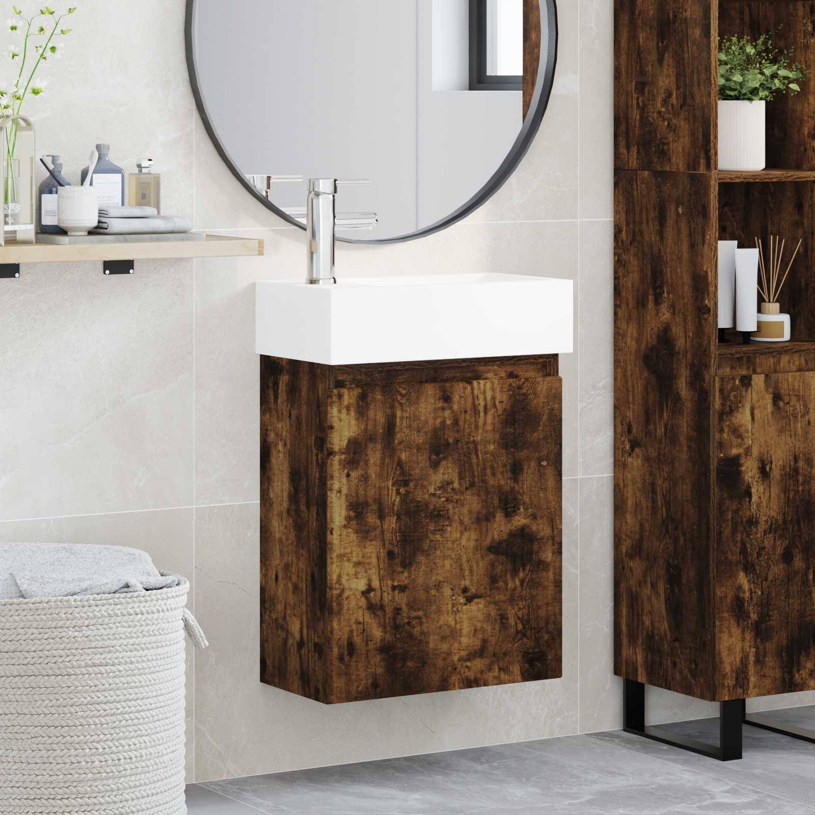 vidaXL Badezimmer Waschtischunterschrank mit Wasserhahn