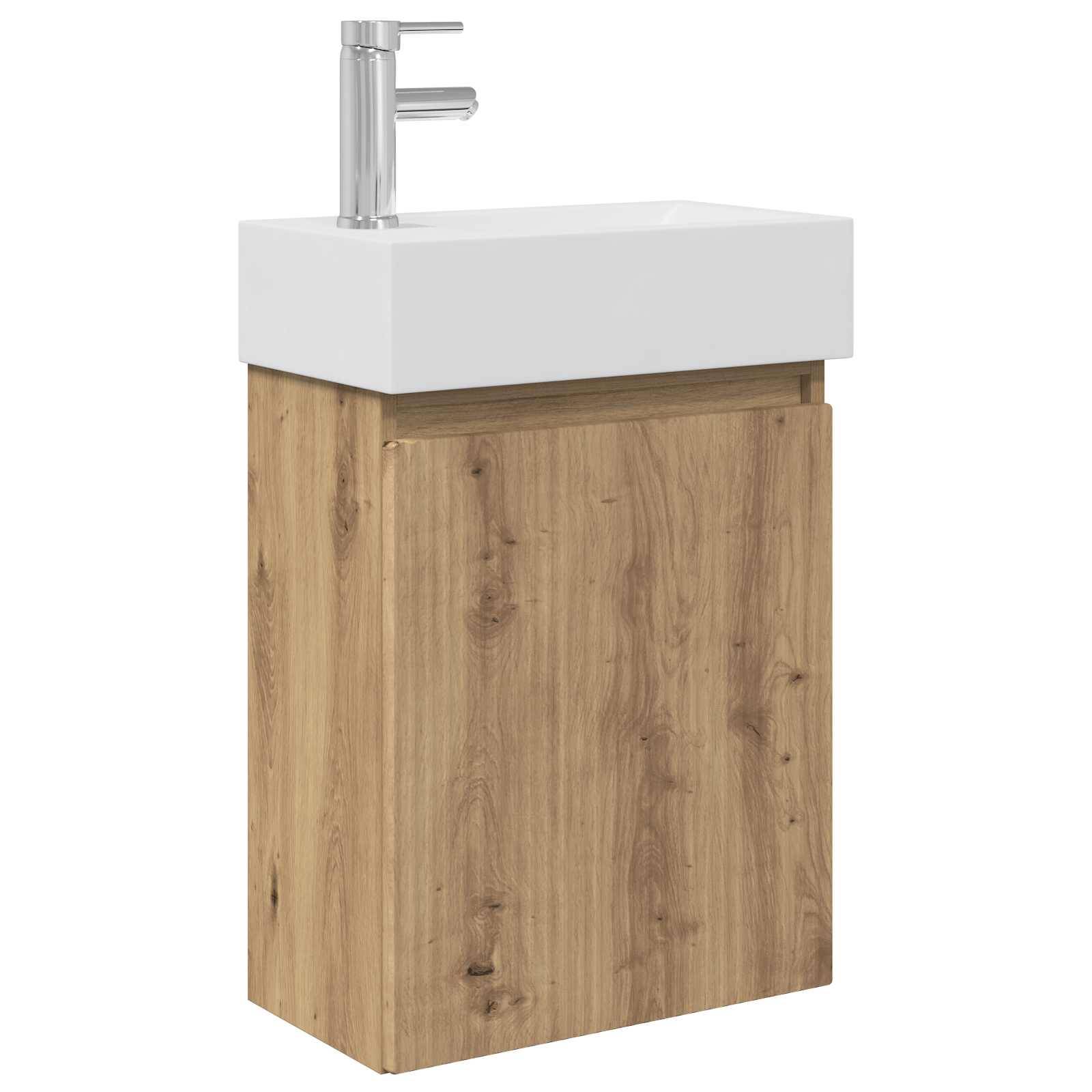 vidaXL Badezimmer Waschtischunterschrank mit Wasserhahn Artisan-Eiche