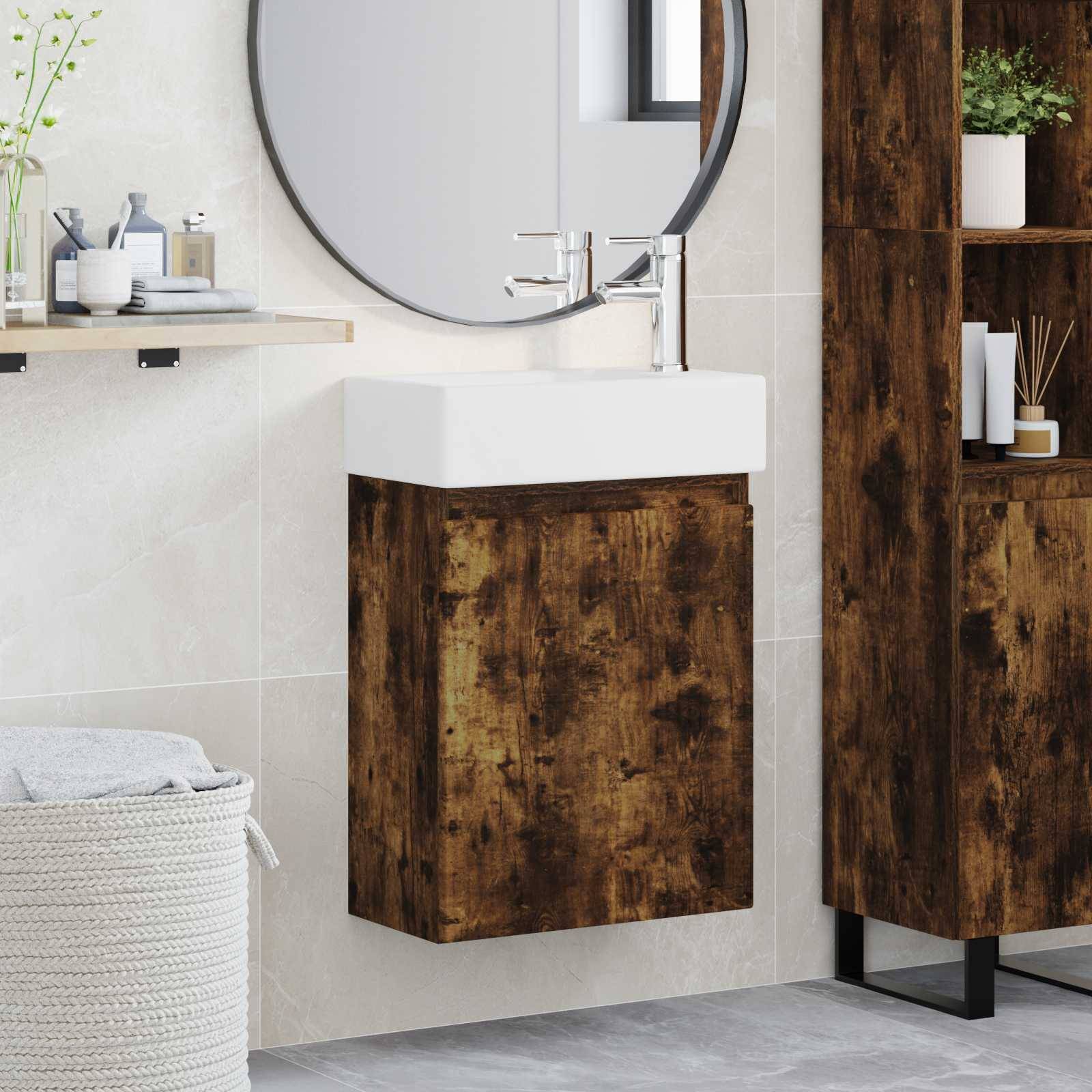 vidaXL Badezimmer Waschtischunterschrank mit Wasserhahn