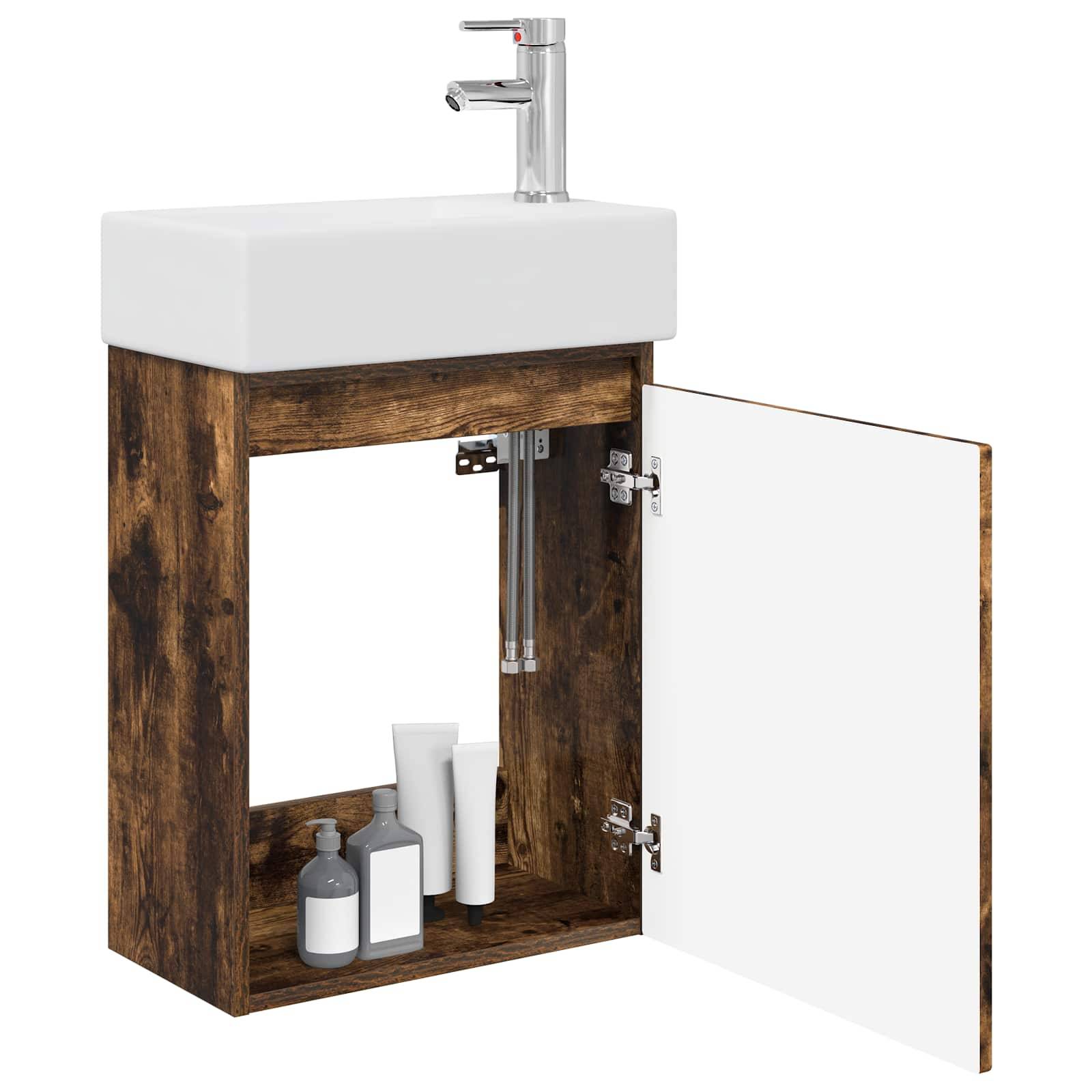 vidaXL Badezimmer Waschtischunterschrank mit Wasserhahn