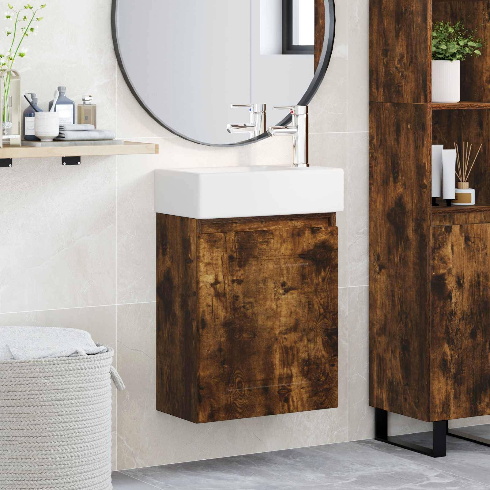 vidaXL Badezimmer Waschtischunterschrank mit Wasserhahn