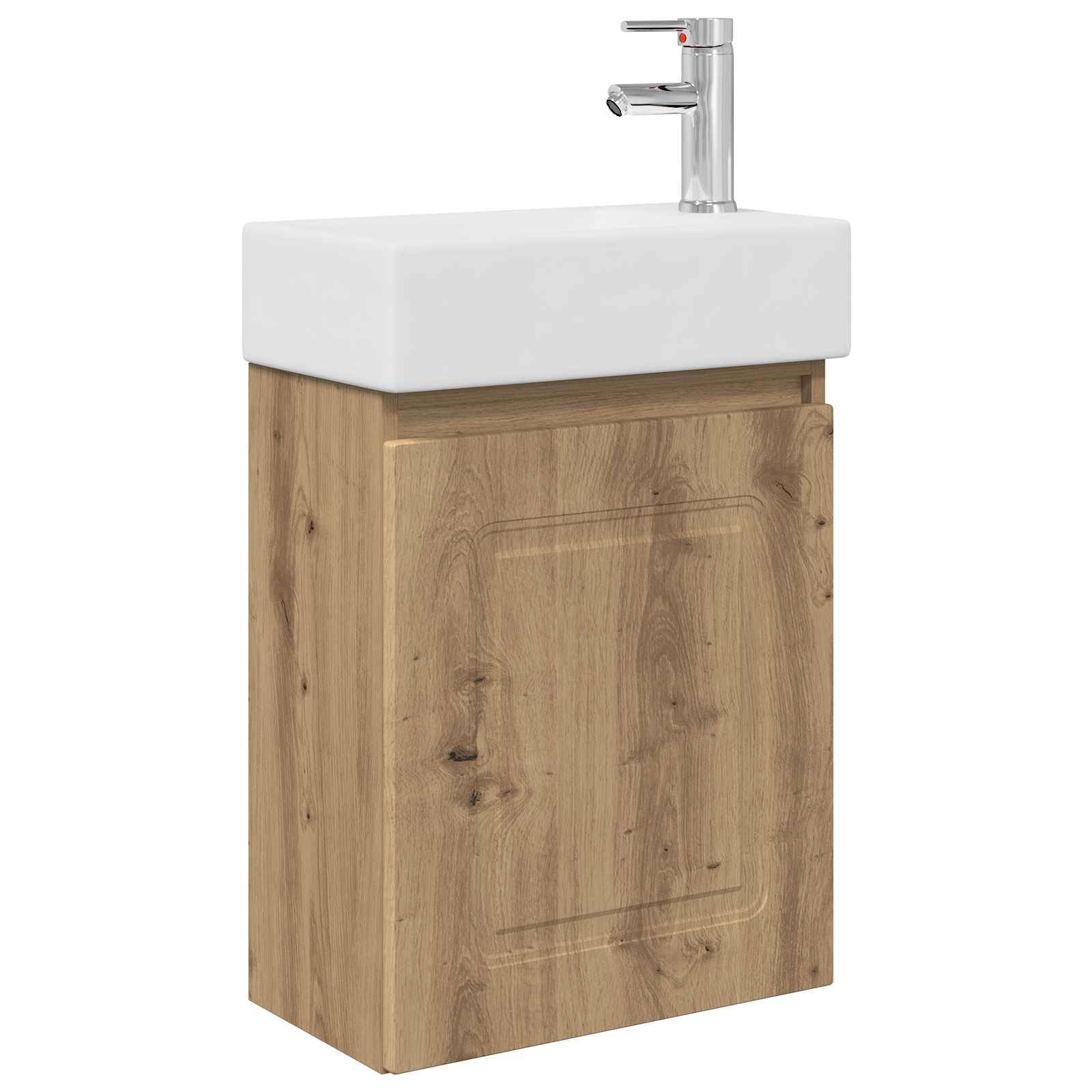 vidaXL Badezimmer Waschtischunterschrank mit Wasserhahn Artisan-Eiche