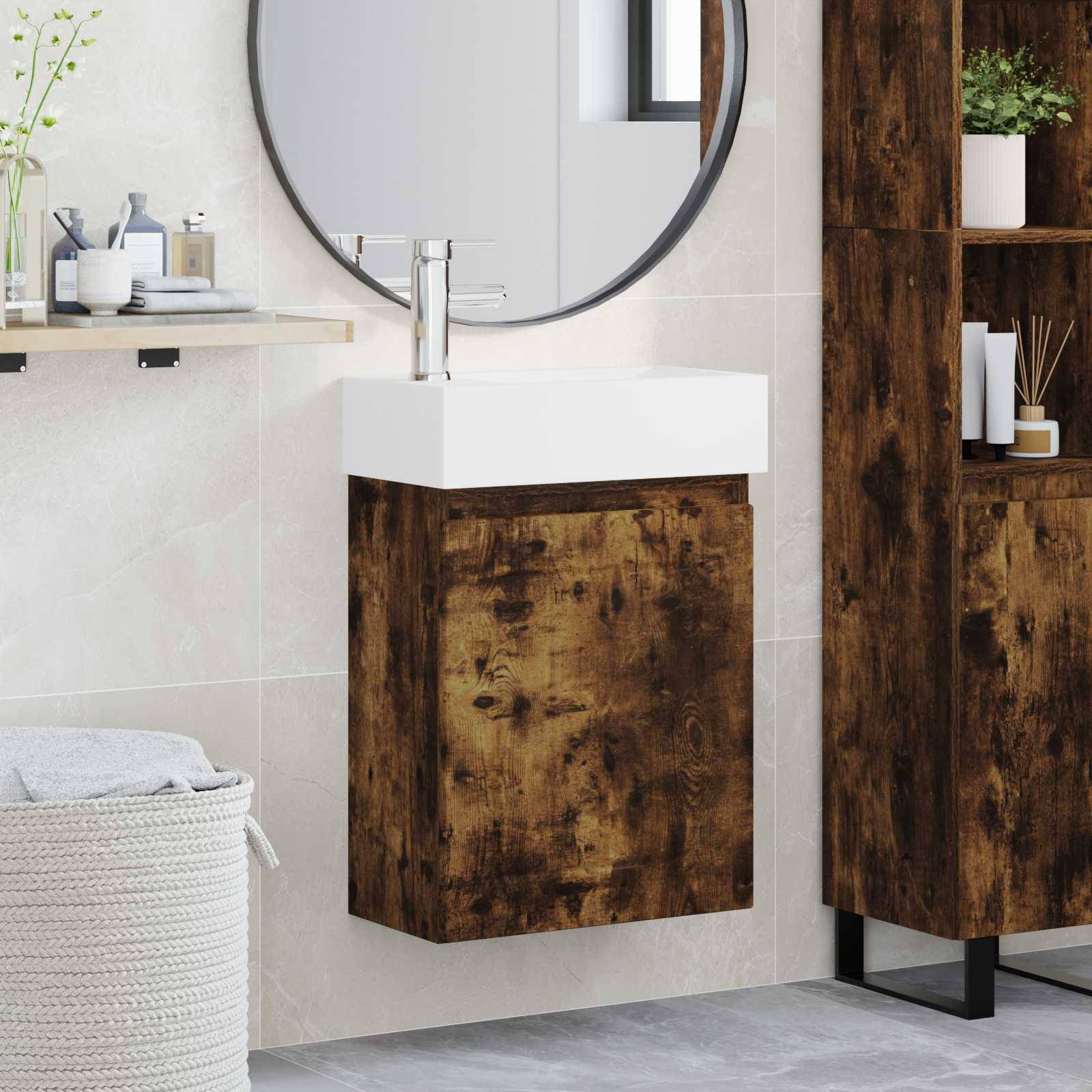 vidaXL Badezimmer Waschtischunterschrank mit Wasserhahn