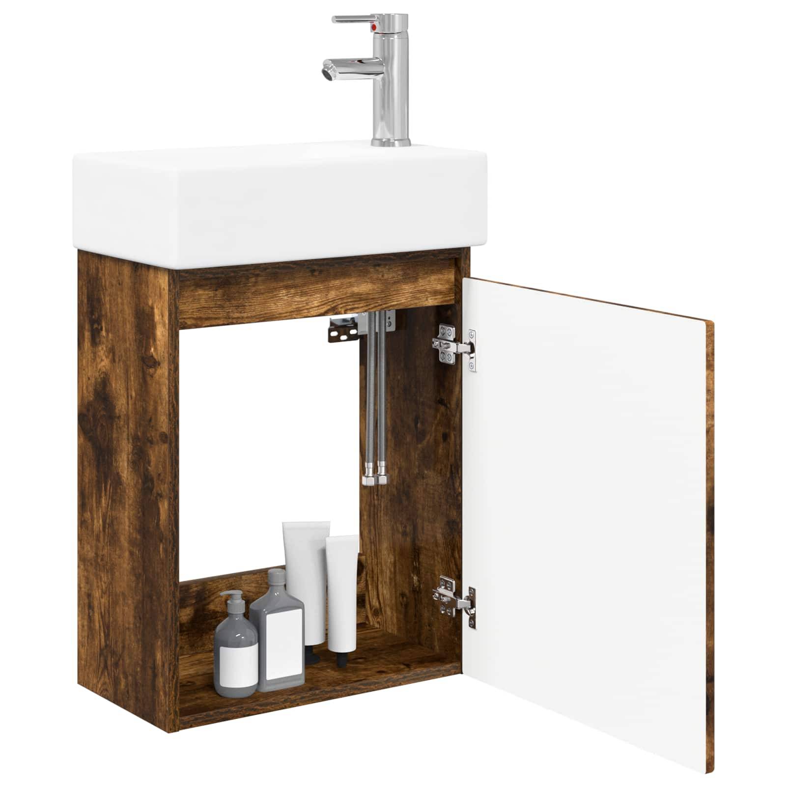 vidaXL Badezimmer Waschtischunterschrank mit Wasserhahn
