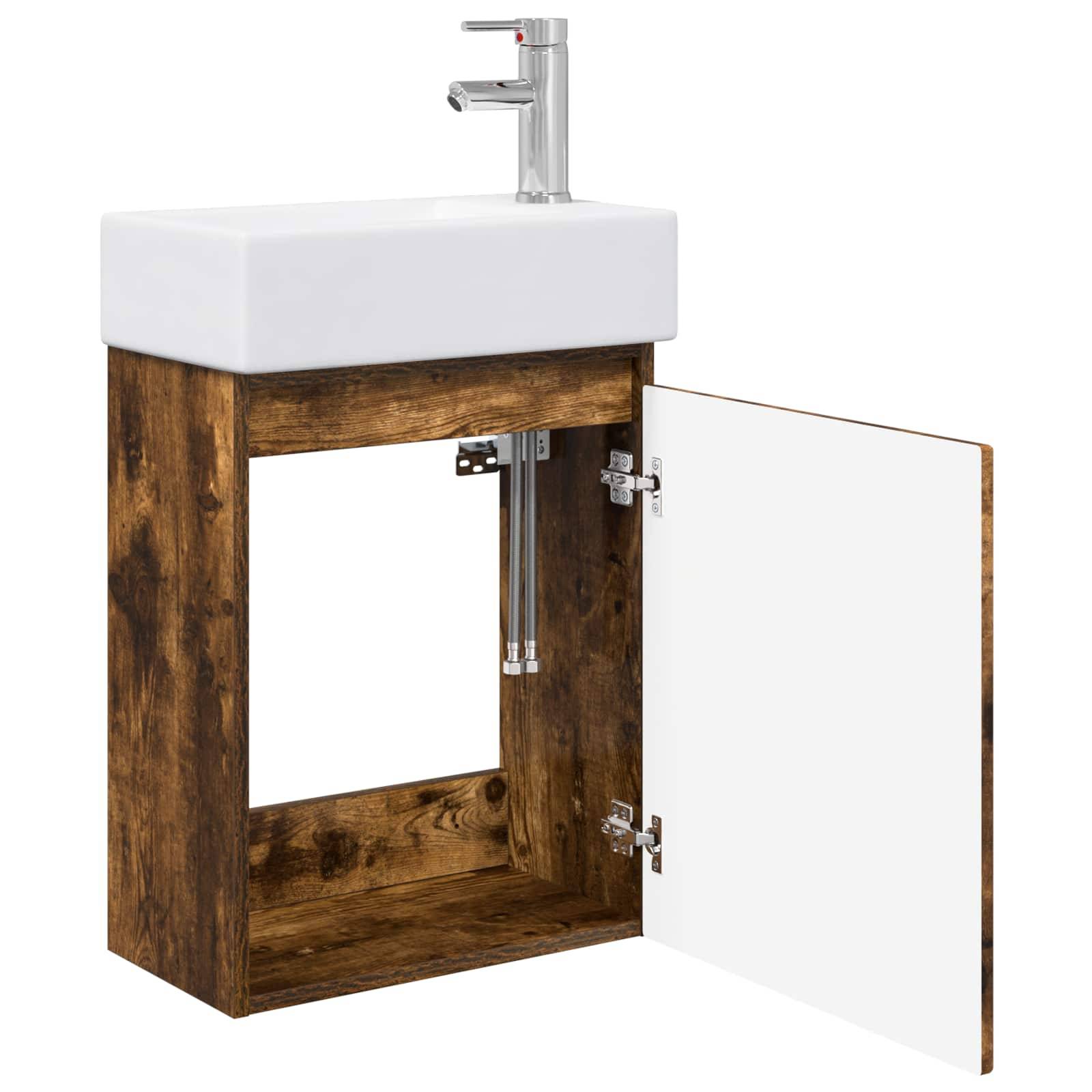 vidaXL Badezimmer Waschtischunterschrank mit Wasserhahn
