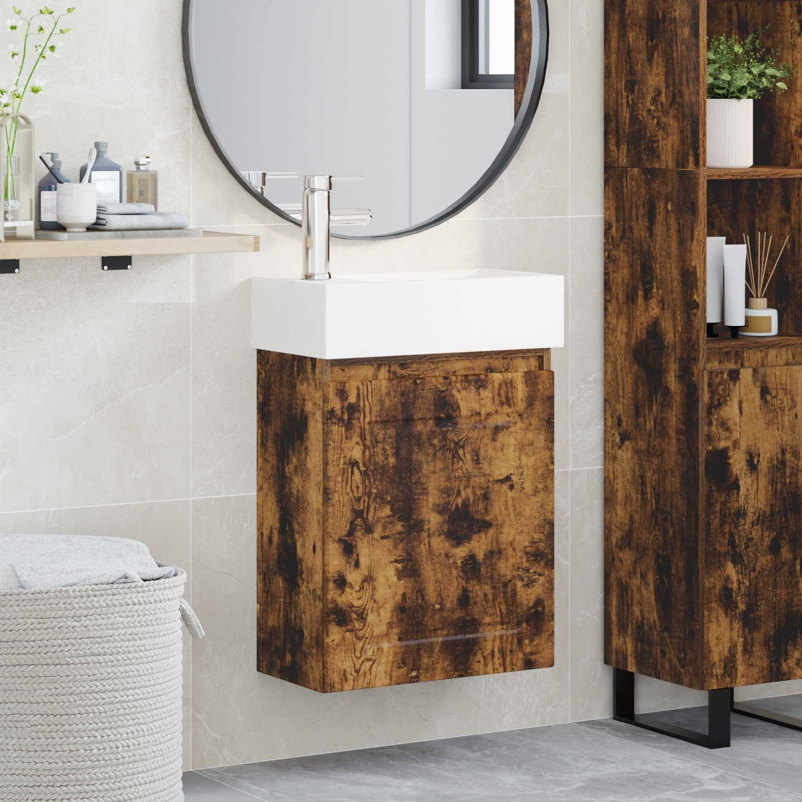 vidaXL Badezimmer Waschtischunterschrank mit Wasserhahn