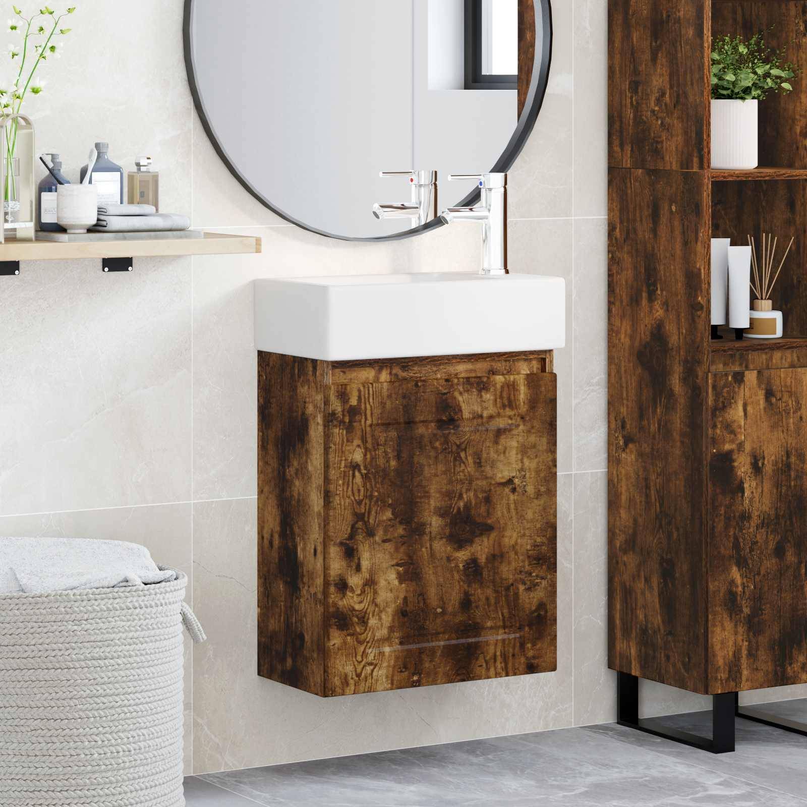 vidaXL Badezimmer Waschtischunterschrank mit Wasserhahn