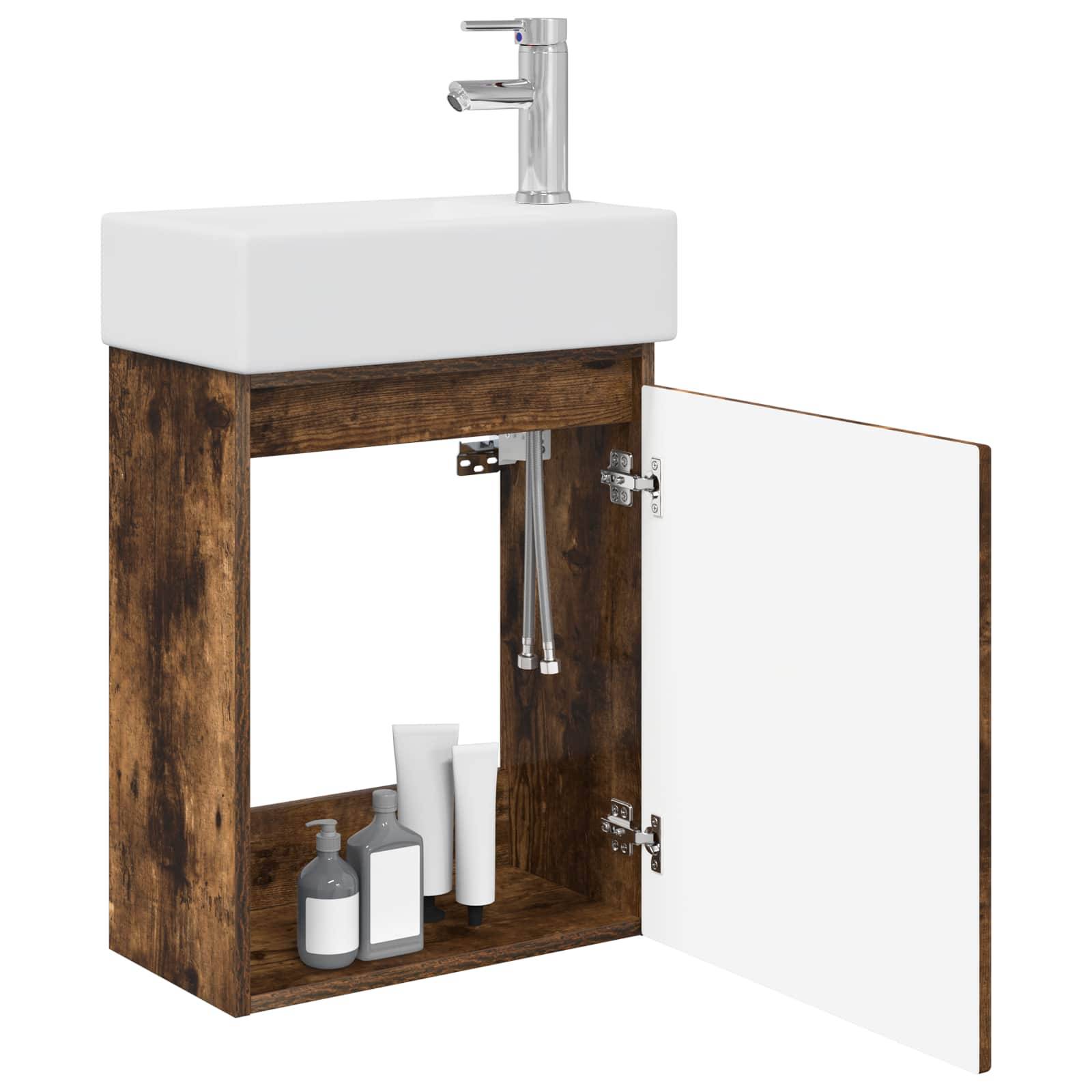 vidaXL Badezimmer Waschtischunterschrank mit Wasserhahn