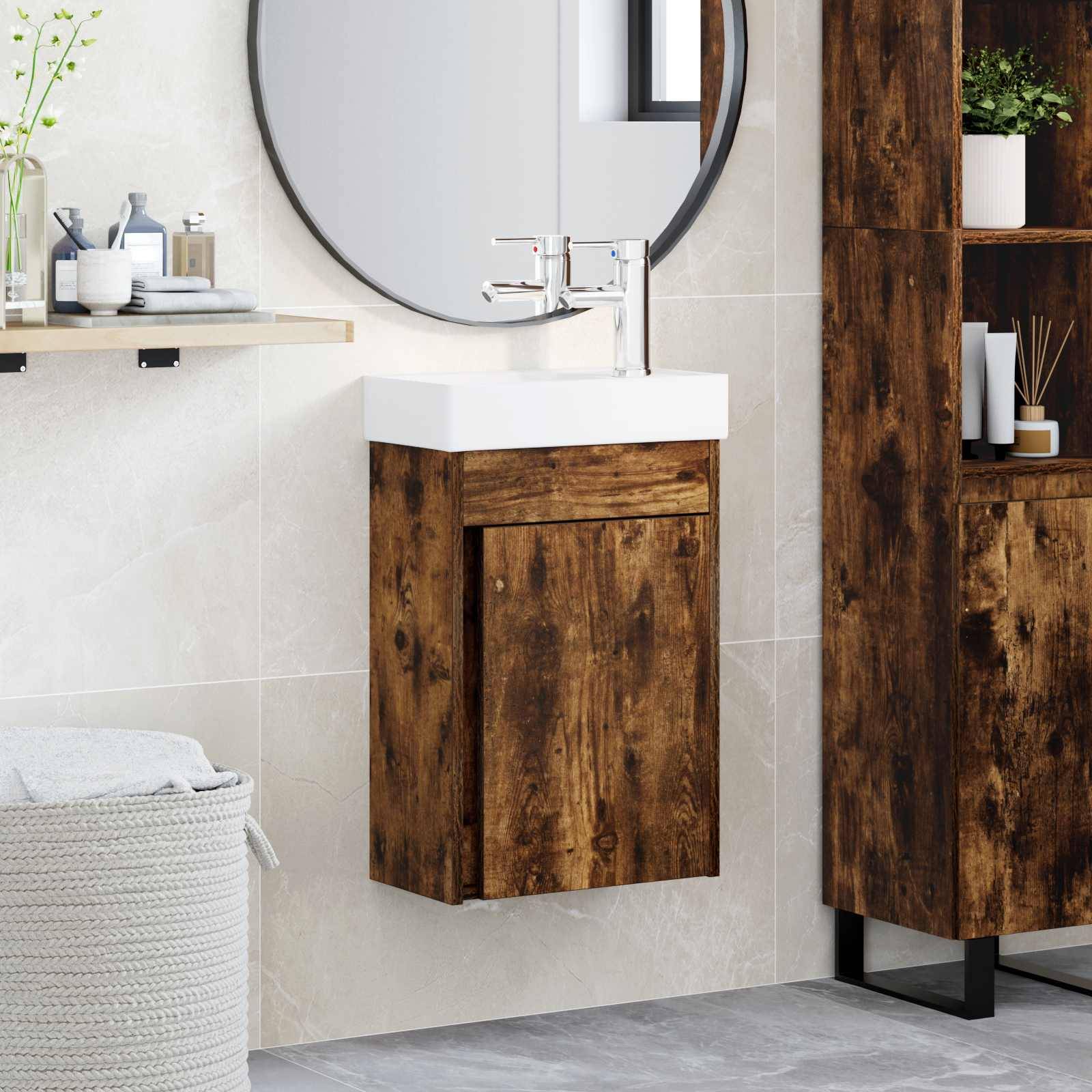 vidaXL Badezimmer Waschtischunterschrank mit Wasserhahn