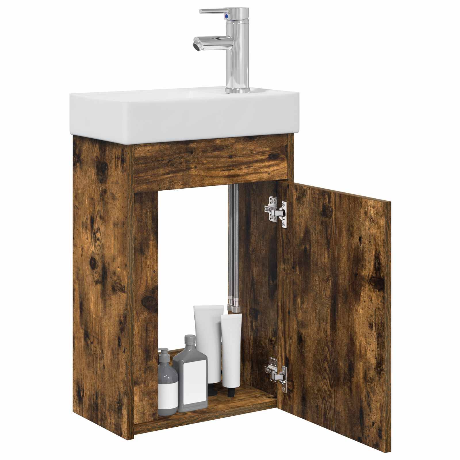 vidaXL Badezimmer Waschtischunterschrank mit Wasserhahn