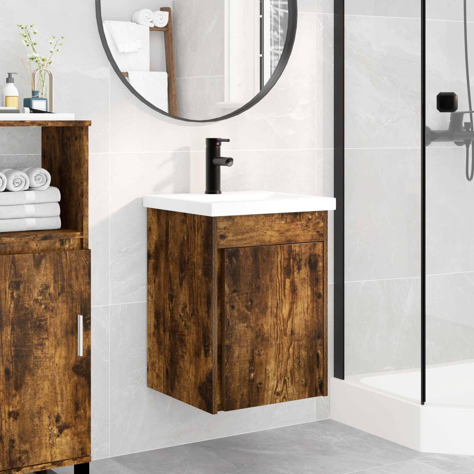 vidaXL Badezimmer Waschtischunterschrank mit Wasserhahn