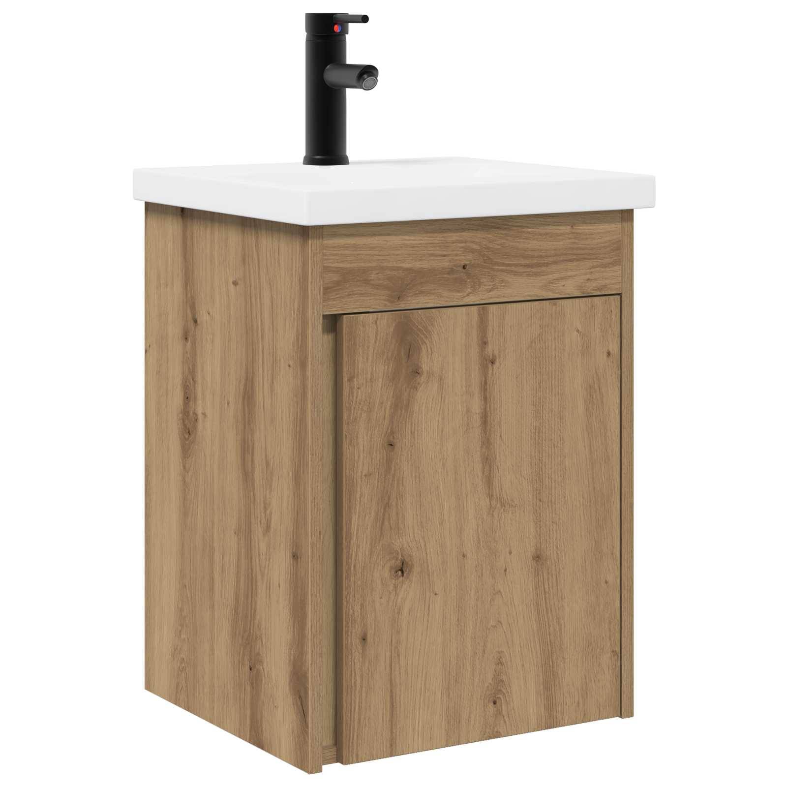vidaXL Badezimmer Waschtischunterschrank mit Wasserhahn Artisan-Eiche