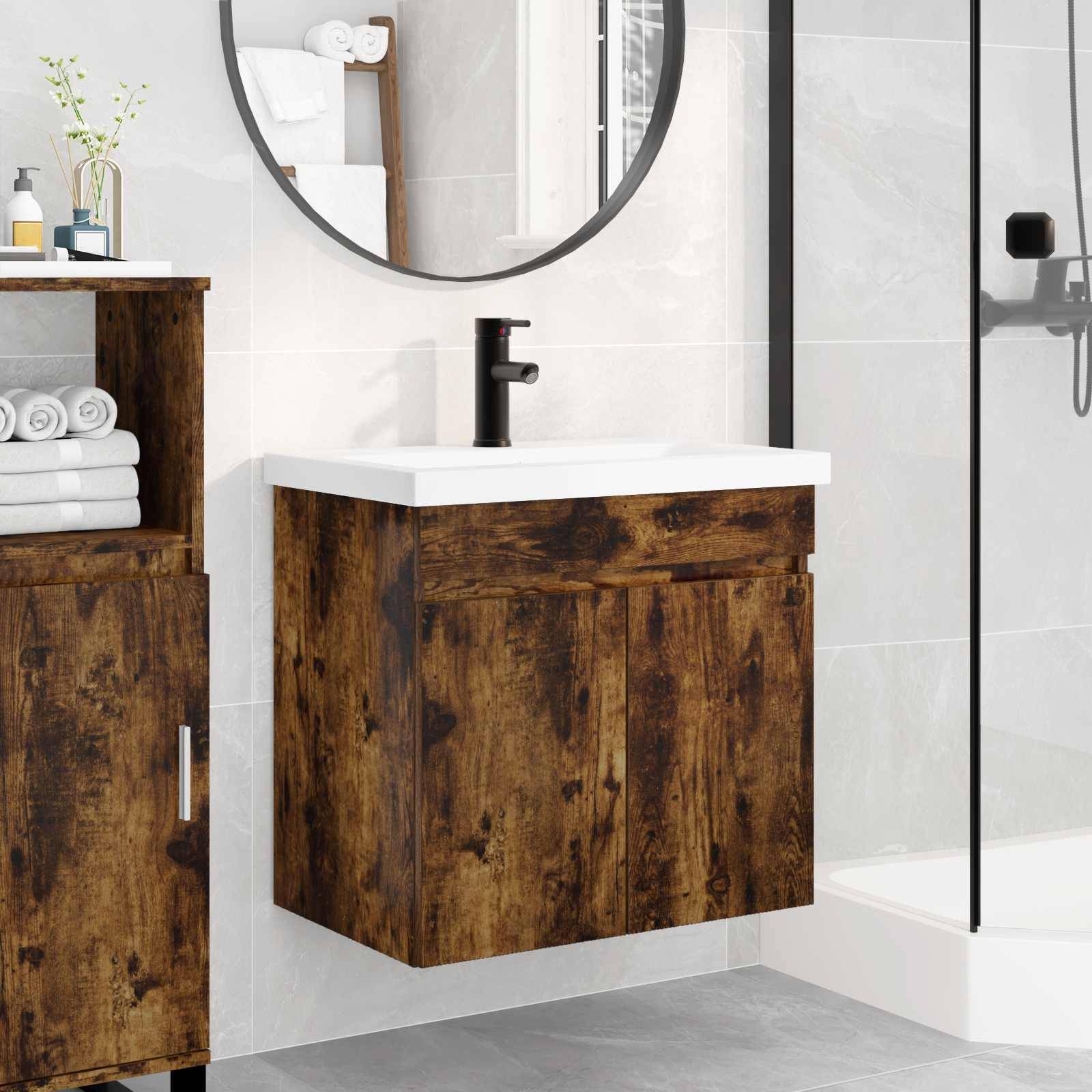 vidaXL Badezimmer Waschtischunterschrank mit Wasserhahn