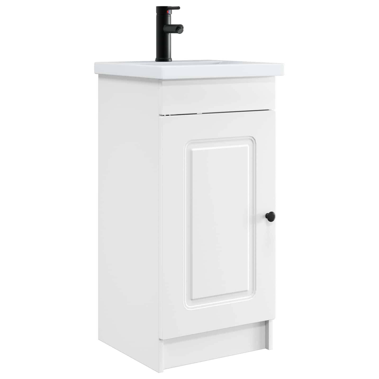 vidaXL Badezimmerschrank mit Waschbecken Weiß 42 x 40 x 84,5 cm