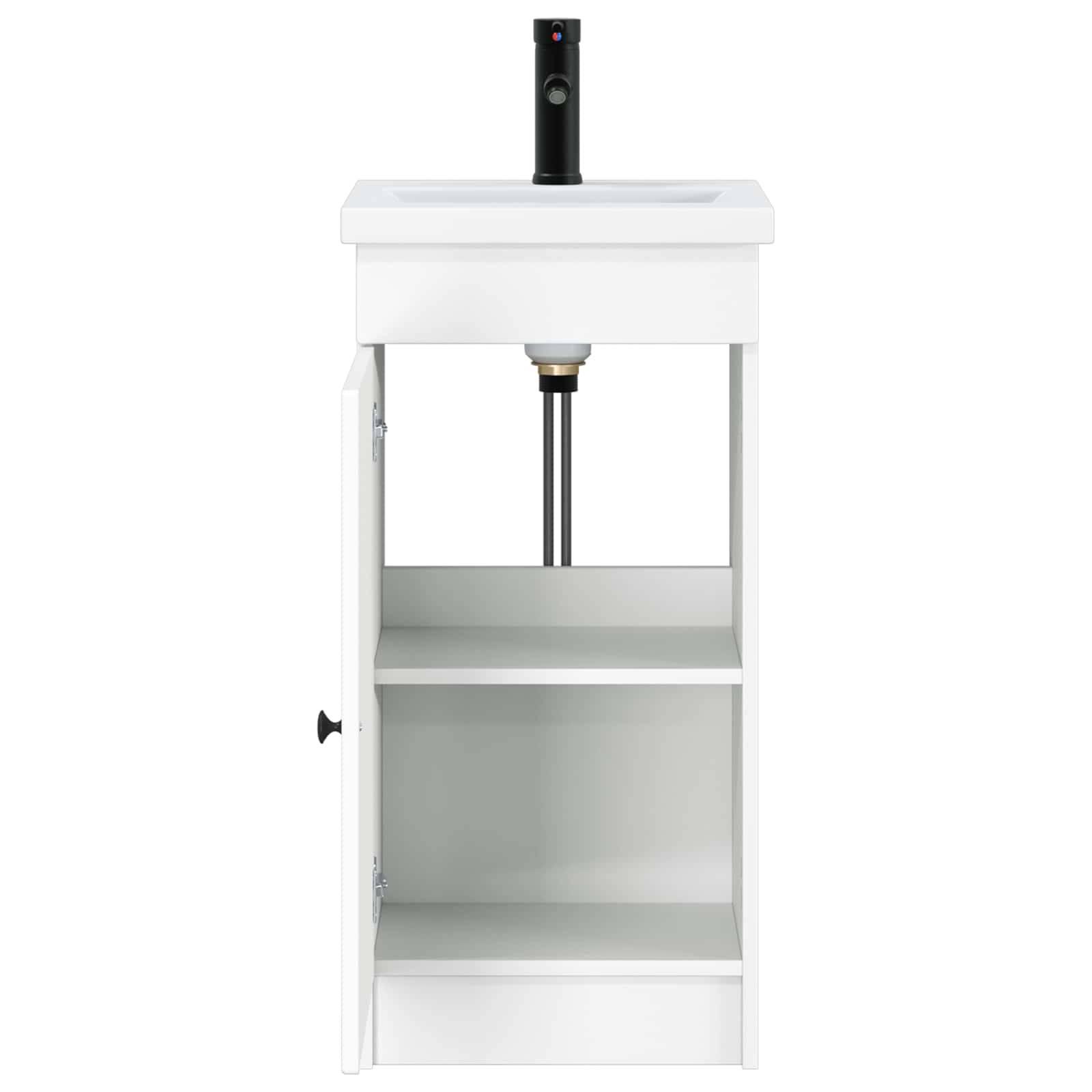 vidaXL Badezimmerschrank mit Waschbecken Weiß 42 x 40 x 84,5 cm