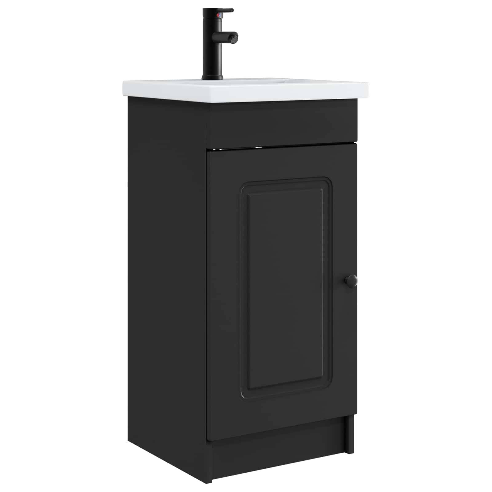 vidaXL Badezimmerschrank mit Waschbecken Schwarz 42 x 40 x 84,5 cm