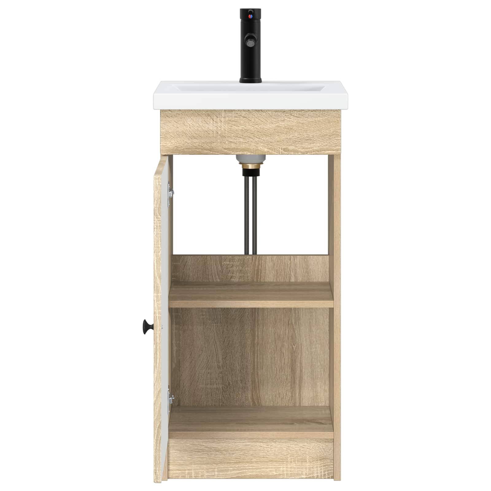 vidaXL Badezimmerschrank mit Waschbecken Sonoma-Eiche