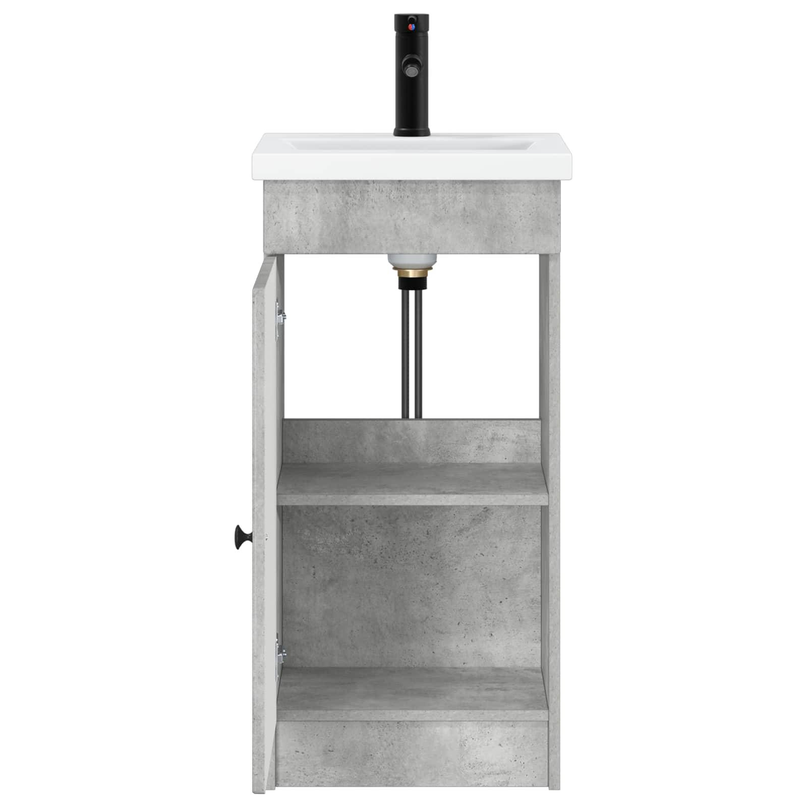 vidaXL Badezimmerschrank mit Waschbecken Betongrau 42 x 40 x 84,5 cm