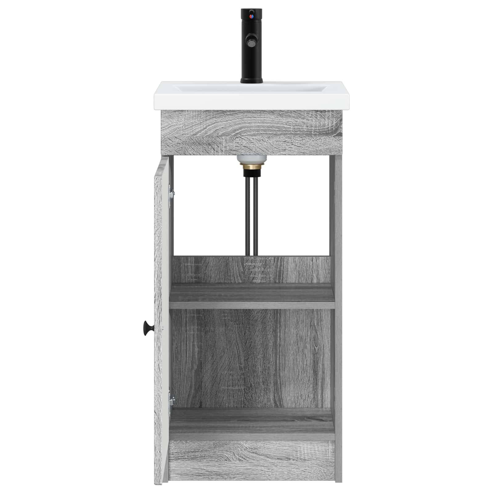 vidaXL Badezimmerschrank mit Waschbecken Grau Sonoma 42 x 40 x 84,5 cm