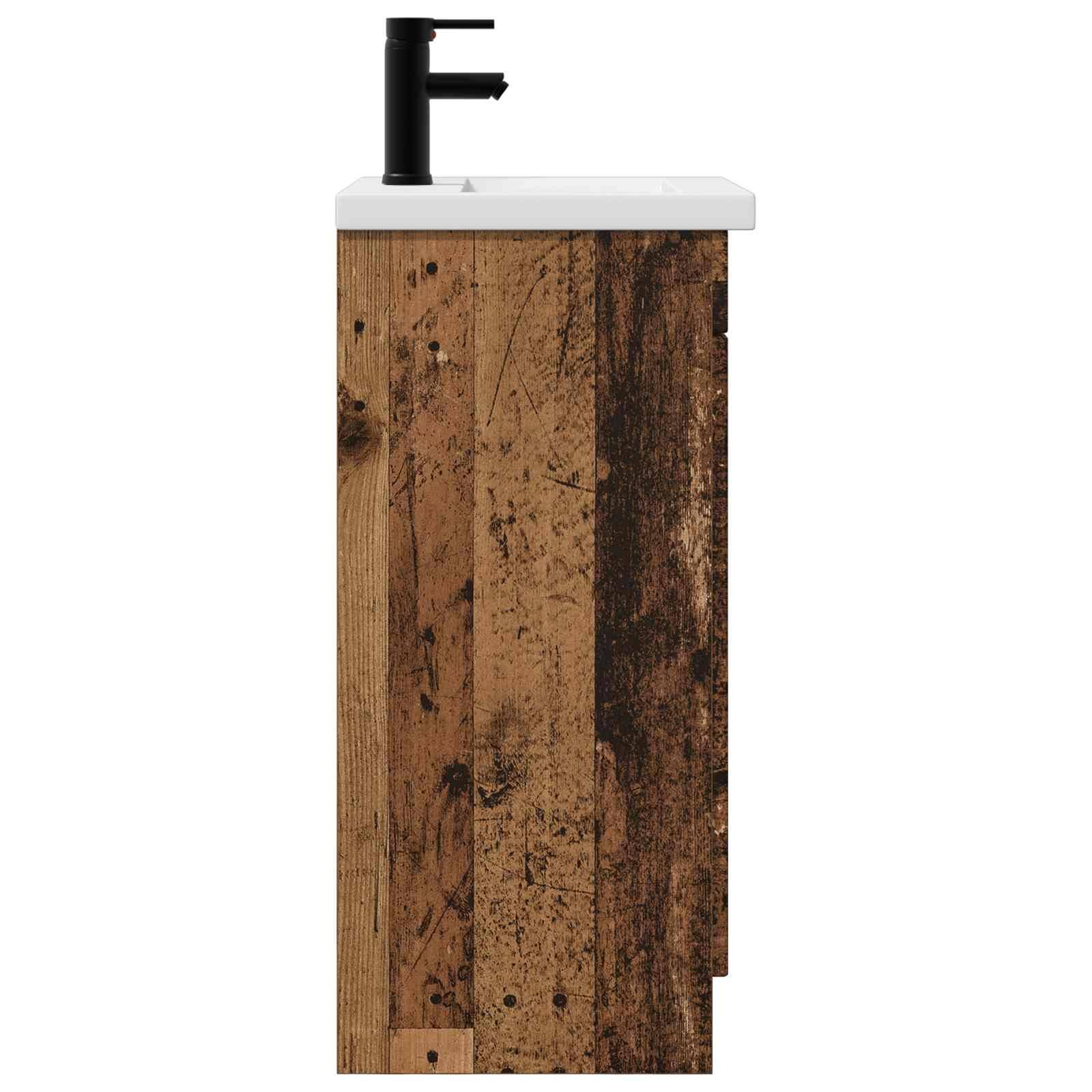 vidaXL Badezimmerschrank mit Waschbecken Altholz 42 x 40 x 84,5 cm