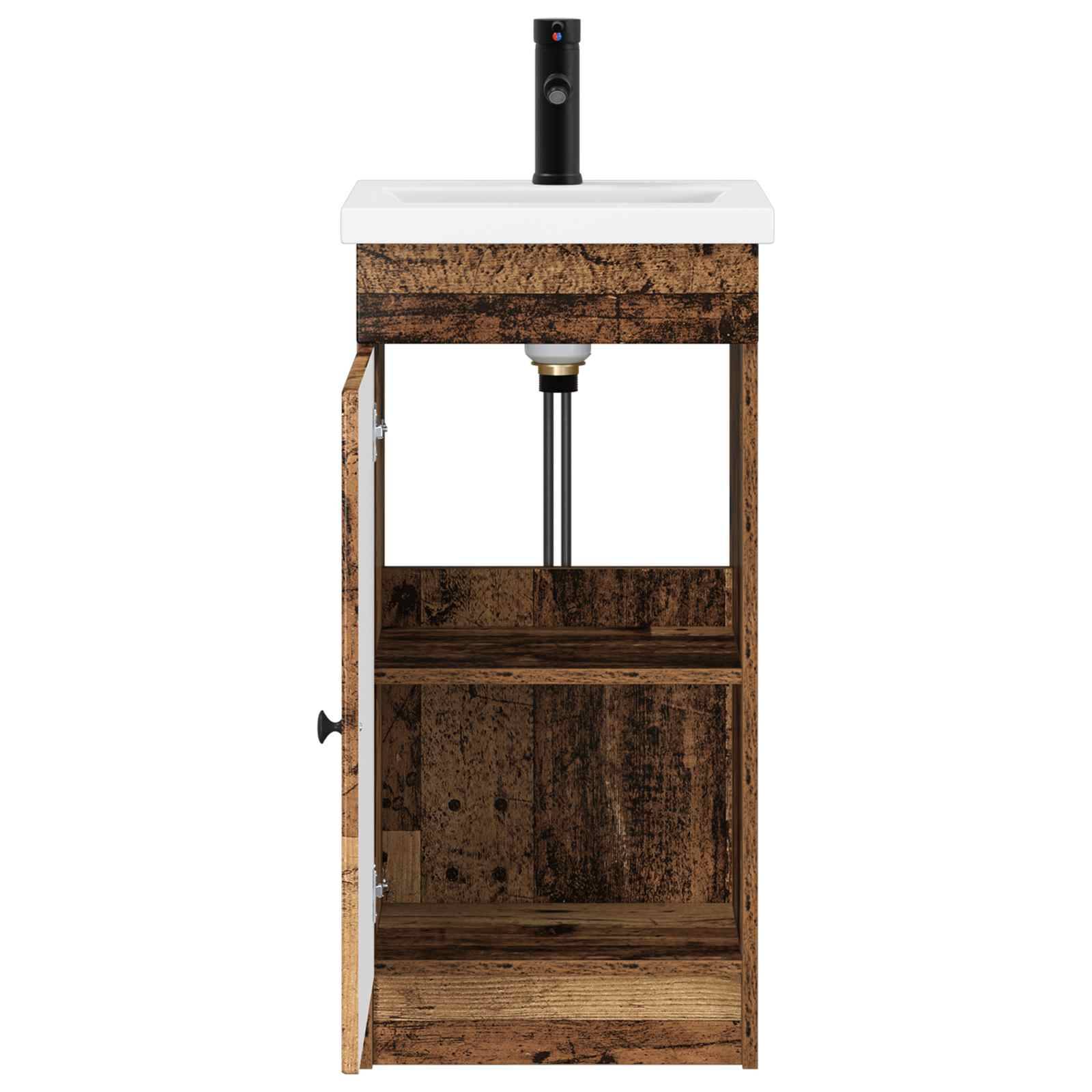 vidaXL Badezimmerschrank mit Waschbecken Altholz 42 x 40 x 84,5 cm