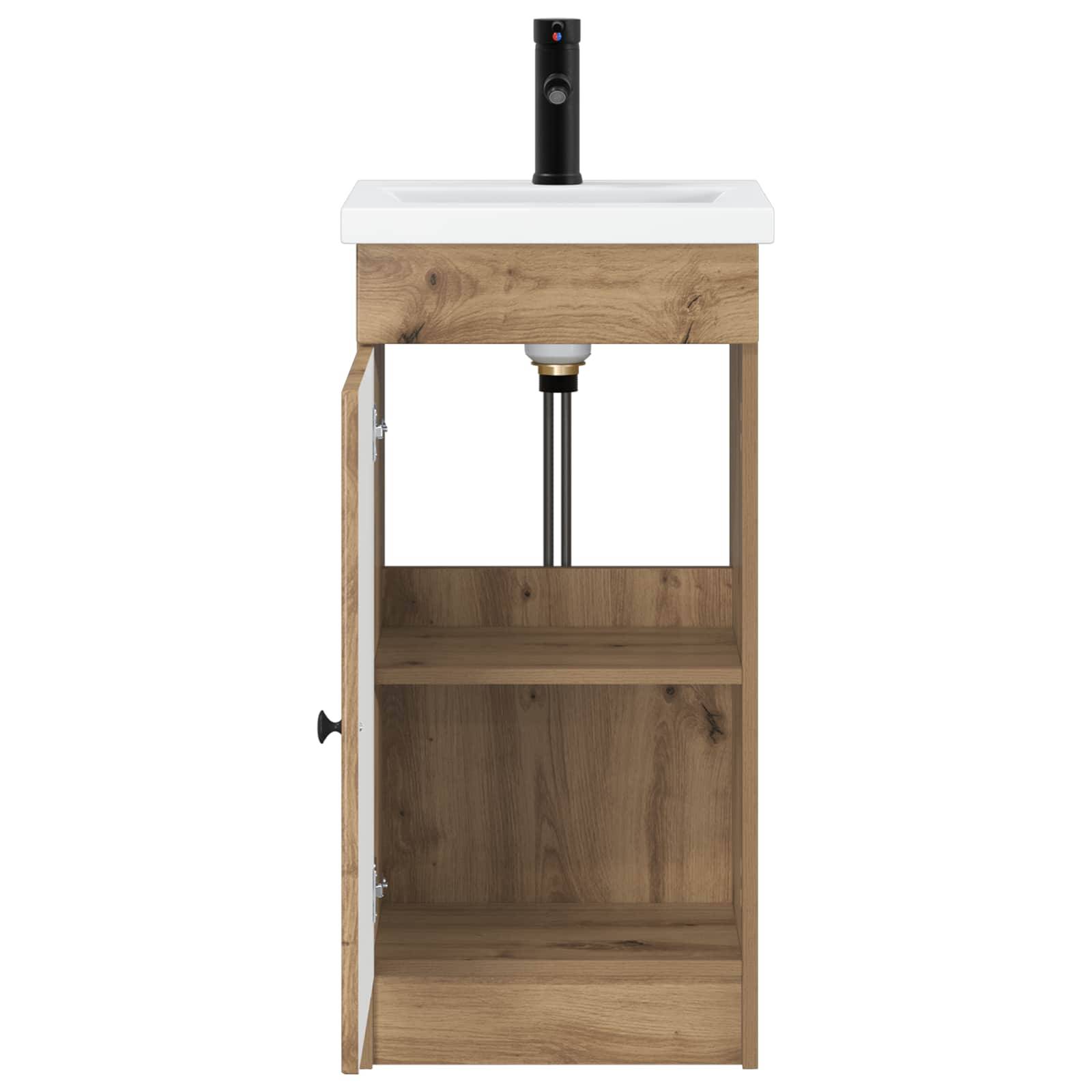 vidaXL Badezimmerschrank mit Waschbecken Artisan-Eiche