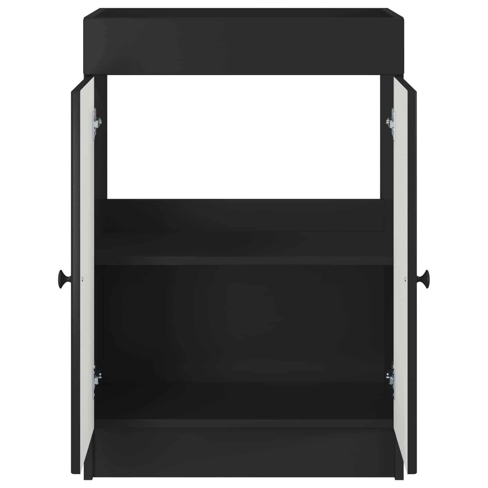 vidaXL Unter dem Waschbecken Badschrank Schwarz 56 x 37,5 x 81 cm