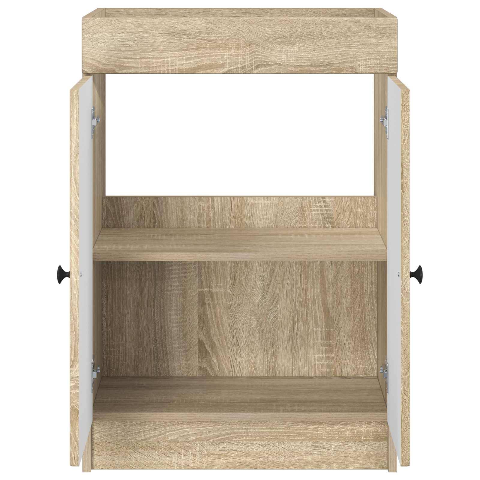 vidaXL Unter dem Waschbecken Badschrank Sonoma-Eiche 56 x 37,5 x 81 cm