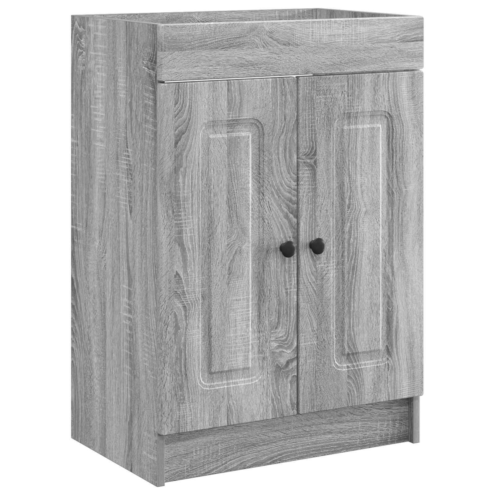 vidaXL Unter dem Waschbecken Badschrank Grau Sonoma 56 x 37,5 x 81 cm