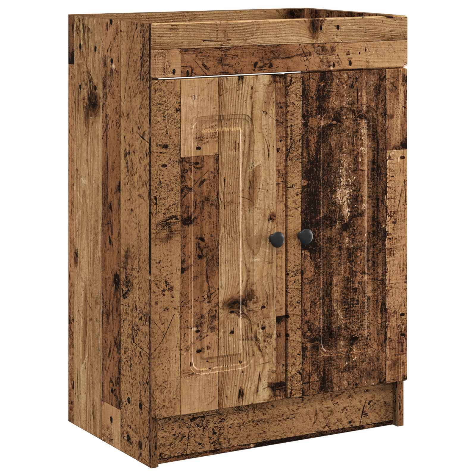 vidaXL Unter dem Waschbecken Badschrank Altholz 56 x 37,5 x 81 cm