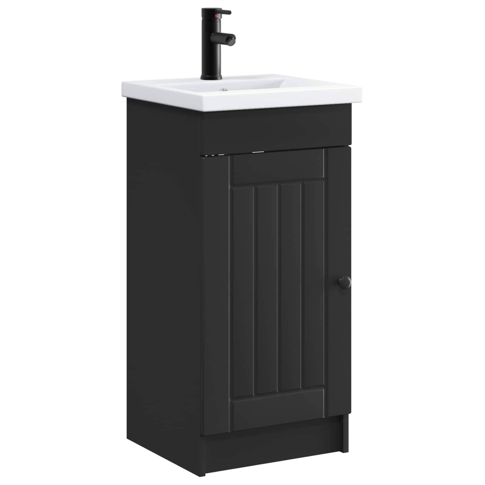 vidaXL Badezimmerschrank mit Waschbecken Schwarz 42 x 40 x 84,5 cm