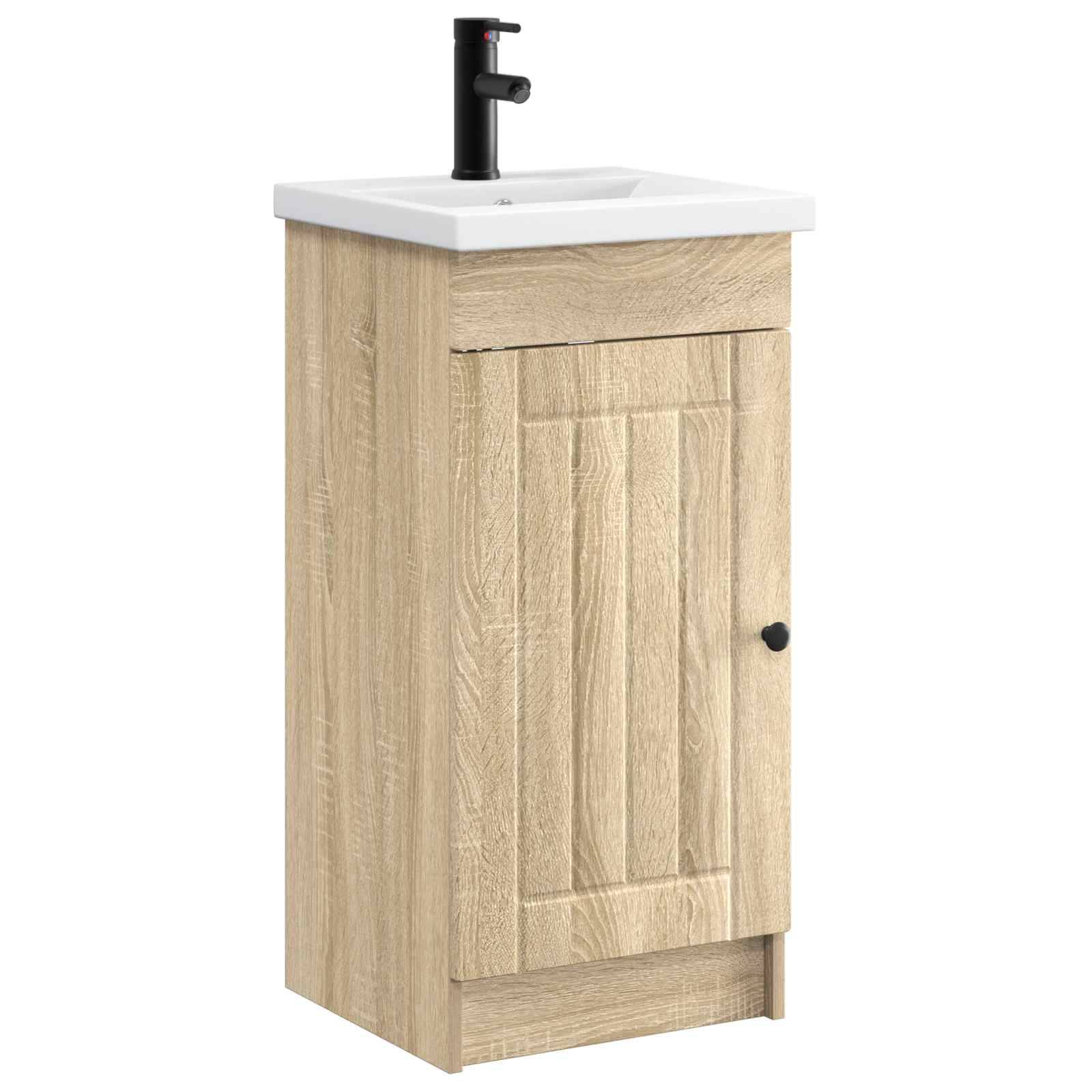 vidaXL Badezimmerschrank mit Waschbecken Sonoma-Eiche