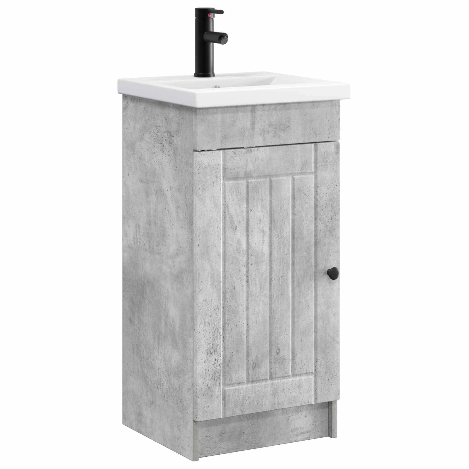 vidaXL Badezimmerschrank mit Waschbecken Betongrau 42 x 40 x 84,5 cm