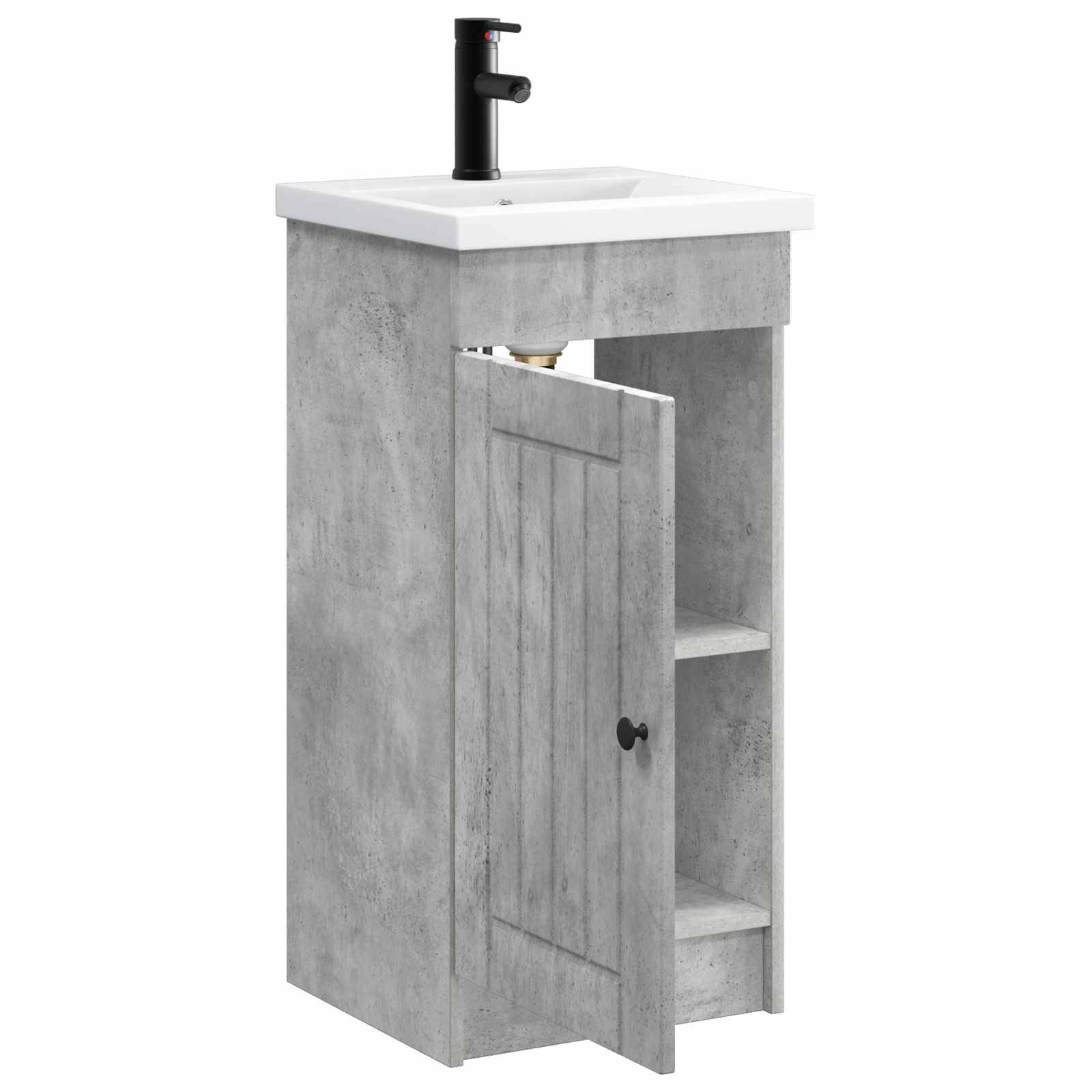 vidaXL Badezimmerschrank mit Waschbecken Betongrau 42 x 40 x 84,5 cm