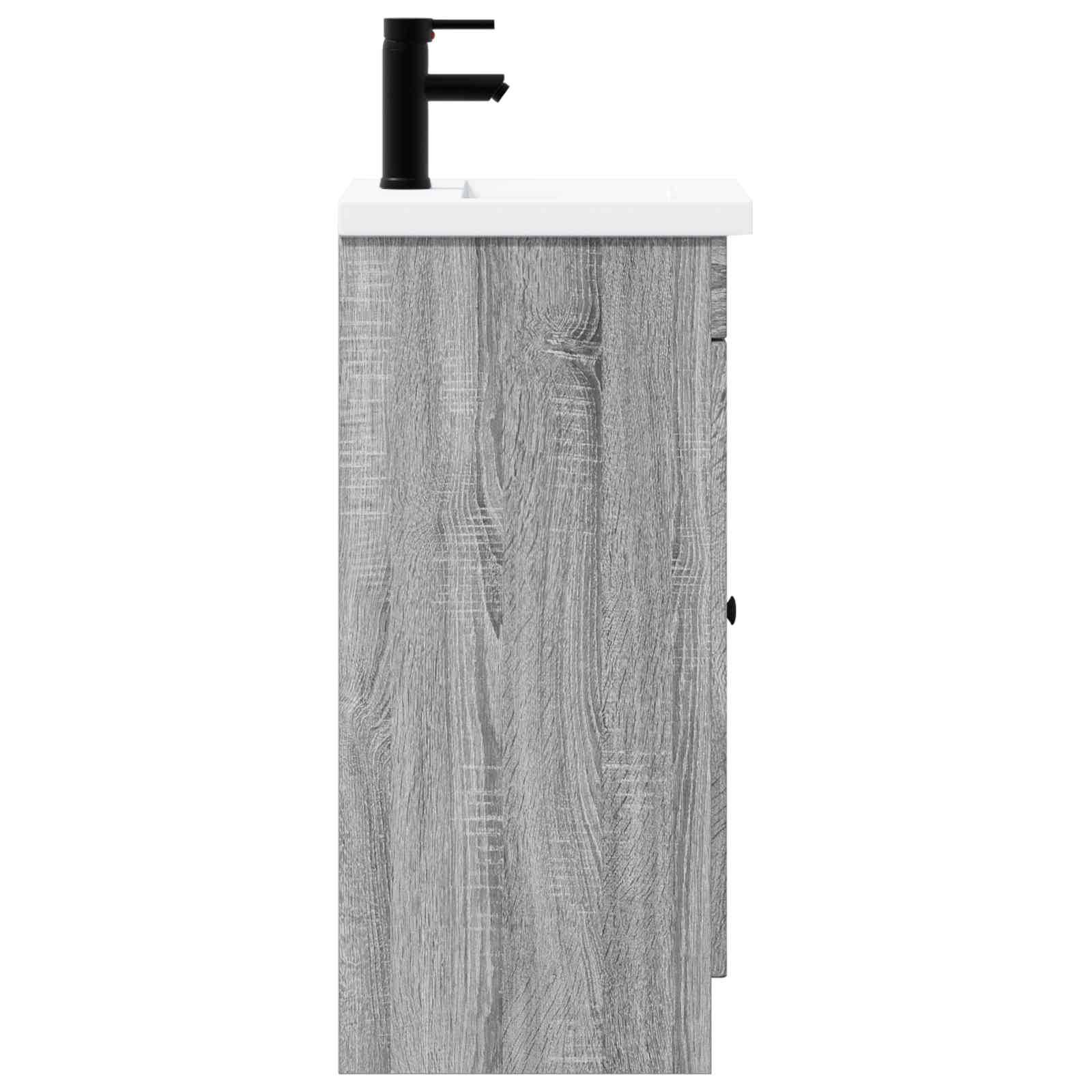vidaXL Badezimmerschrank mit Waschbecken Grau Sonoma 42 x 40 x 84,5 cm